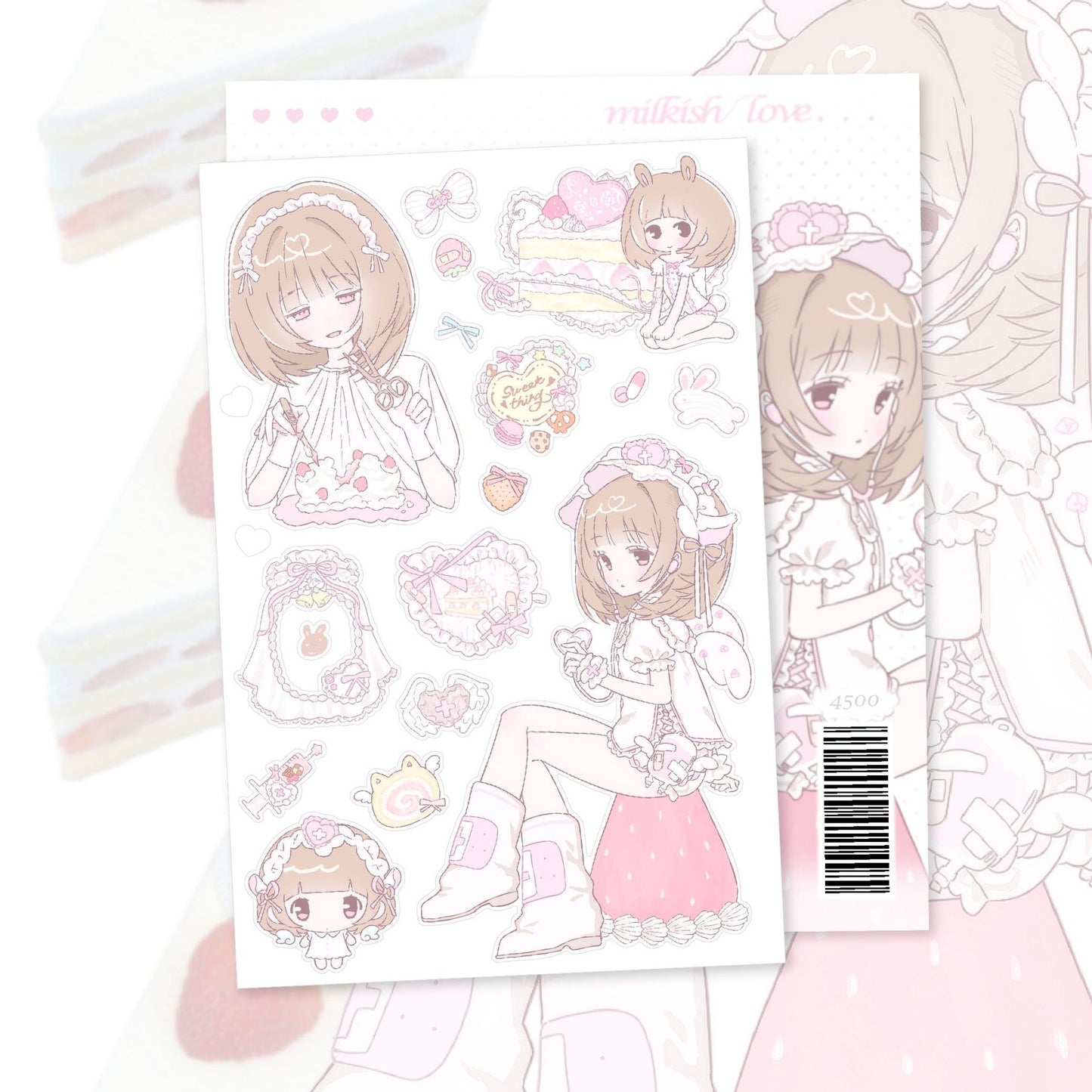 [RC04] NEW Rico Maru 'Milkish Love' Sticker Sheet -Rico Maru__korean_sticker_stationery