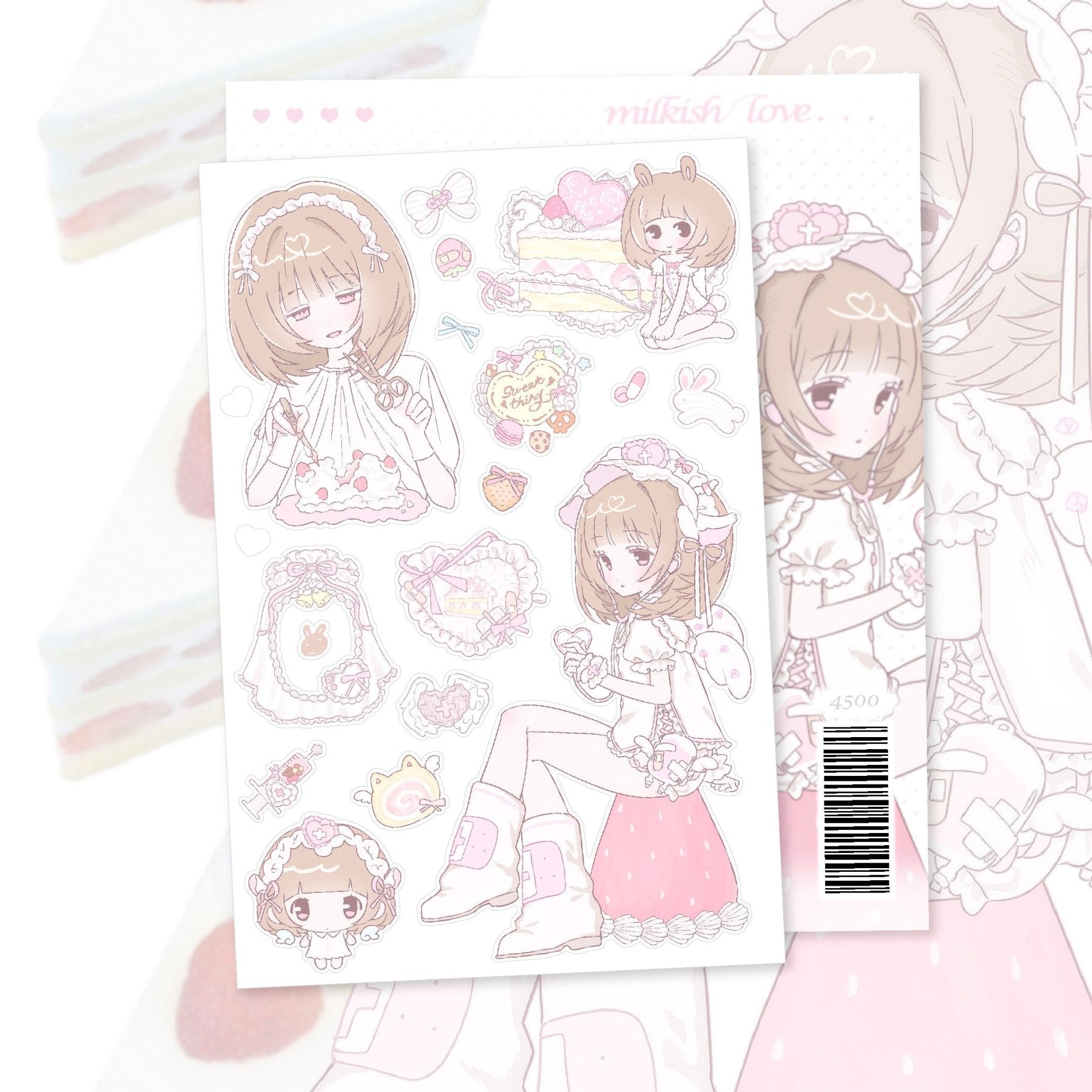[RC04] NEW Rico Maru 'Milkish Love' Sticker Sheet -Rico Maru__korean_sticker_stationery