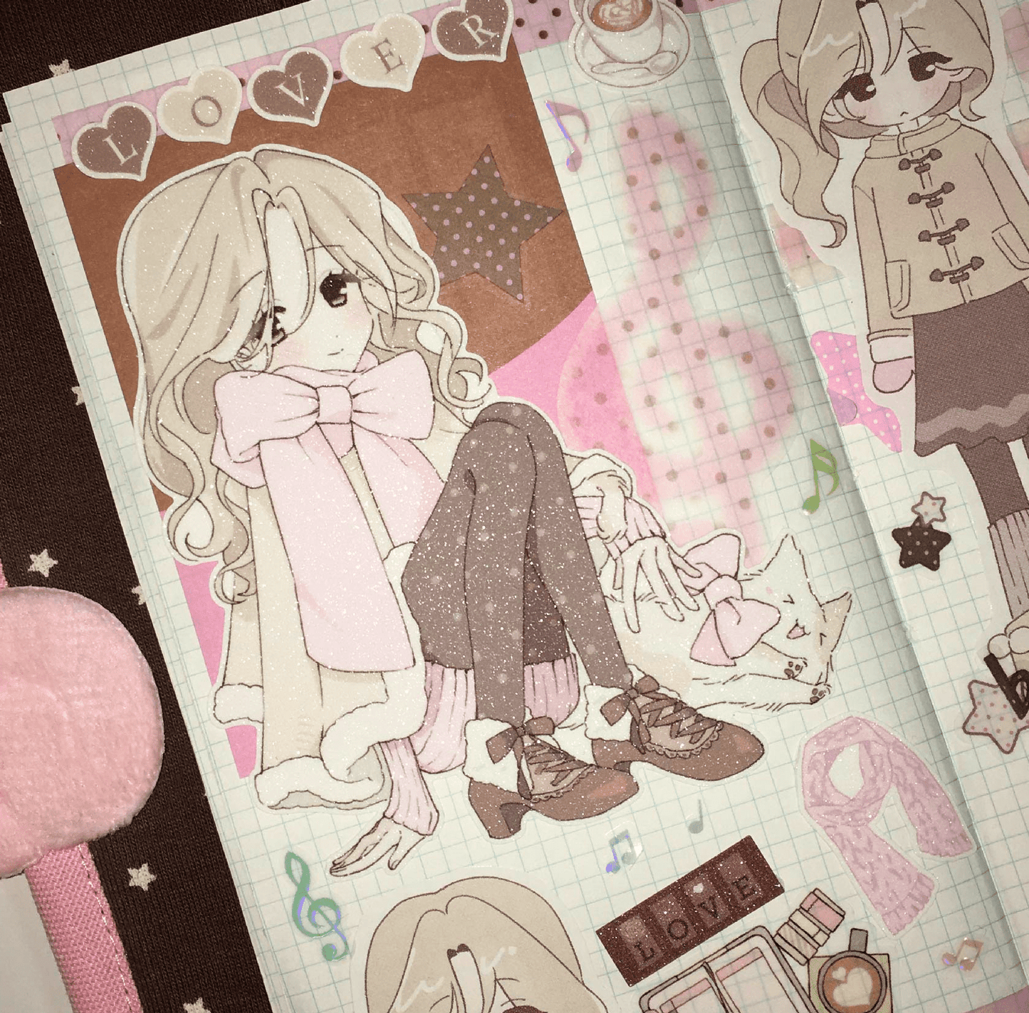 [RC05] NEW Rico Maru 'My Favorite Muffler' Sticker Sheet -Rico Maru__korean_sticker_stationery