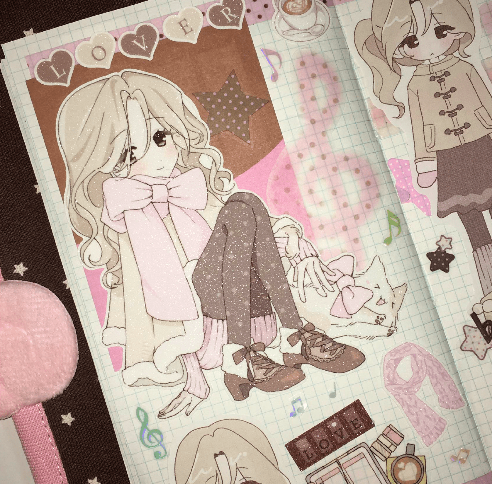 [RC05] NEW Rico Maru 'My Favorite Muffler' Sticker Sheet -Rico Maru__korean_sticker_stationery