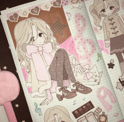 [RC05] NEW Rico Maru 'My Favorite Muffler' Sticker Sheet -Rico Maru__korean_sticker_stationery