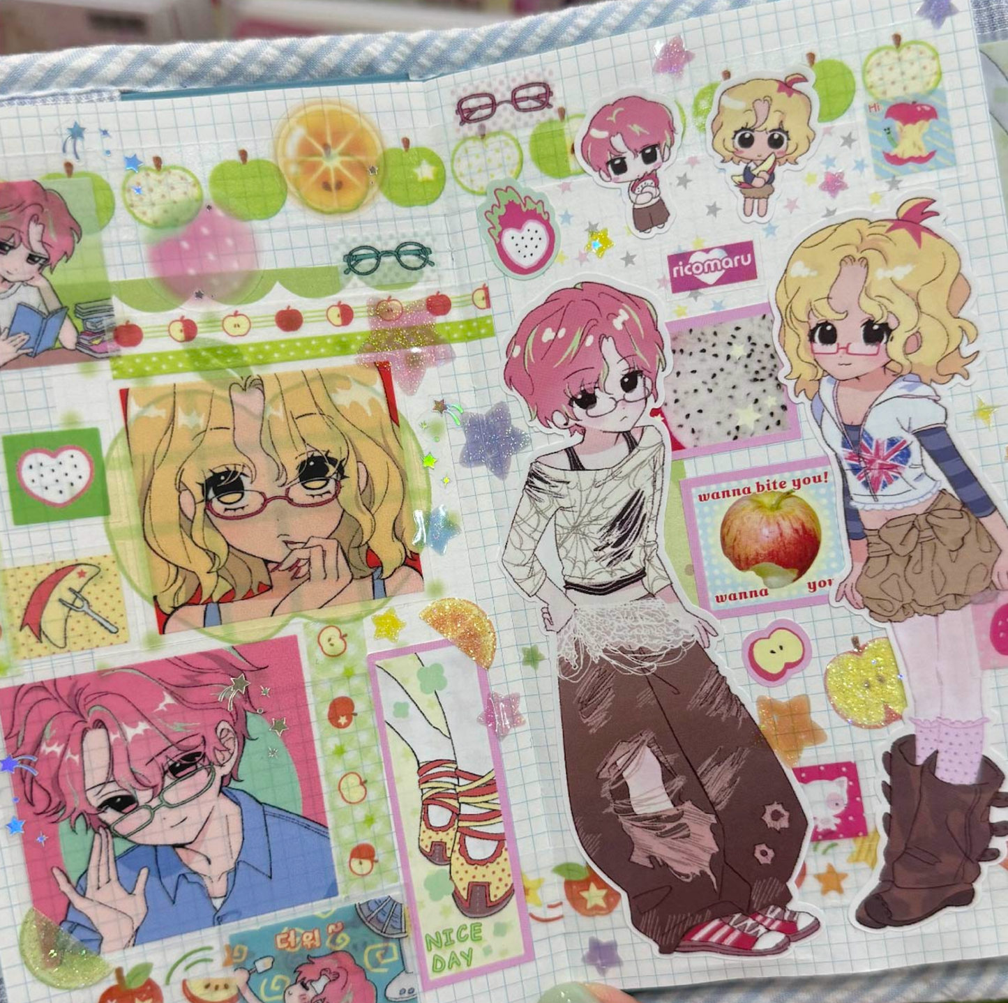 [RC08] NEW Rico Maru 'Juicy Pop' Sticker Sheet (Color Version) -Rico Maru__korean_sticker_stationery