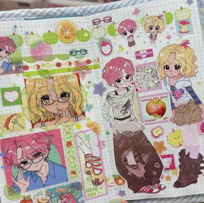 [RC08] NEW Rico Maru 'Juicy Pop' Sticker Sheet (Color Version) -Rico Maru__korean_sticker_stationery