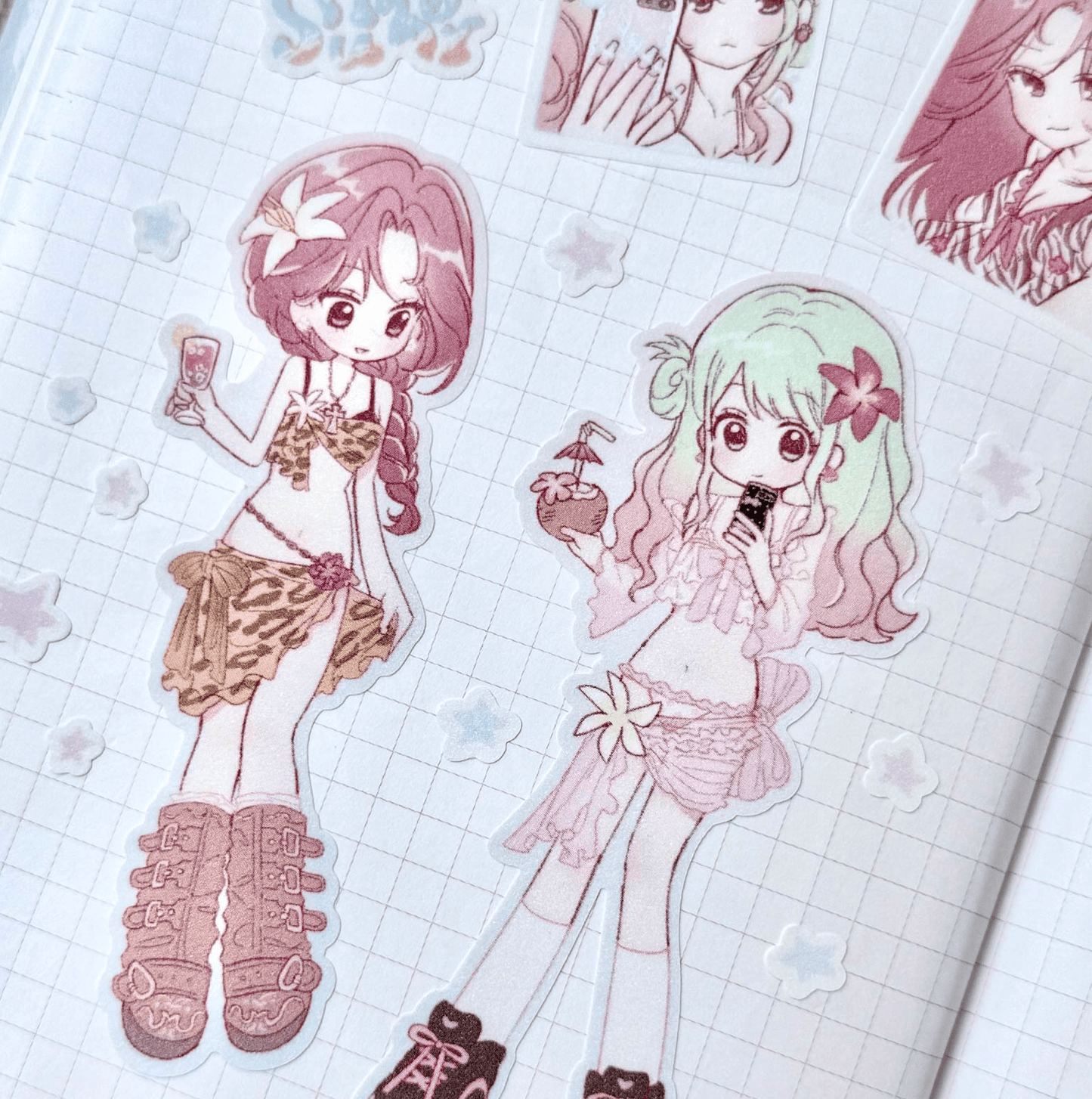 [RC10] NEW Rico Maru 'Summer Juice' Sticker Sheet -Rico Maru__korean_sticker_stationery