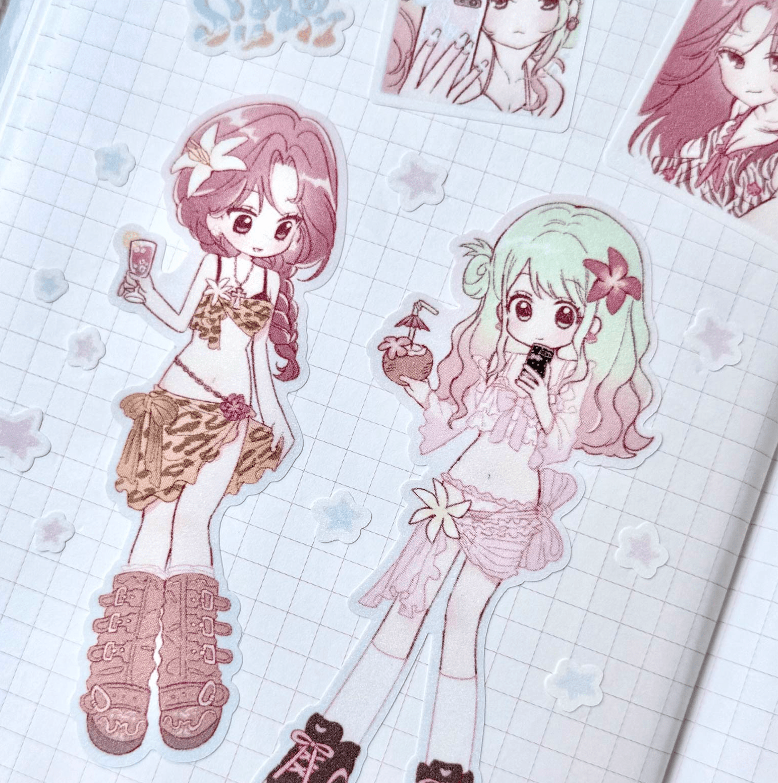 [RC10] NEW Rico Maru 'Summer Juice' Sticker Sheet -Rico Maru__korean_sticker_stationery
