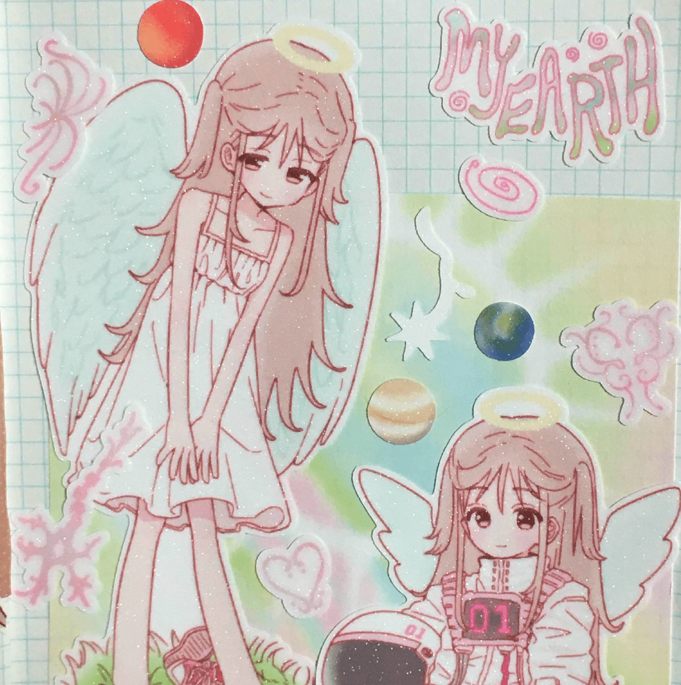 [RC14] NEW Rico Maru 'My Earth' Sticker Sheet -Rico Maru__korean_sticker_stationery