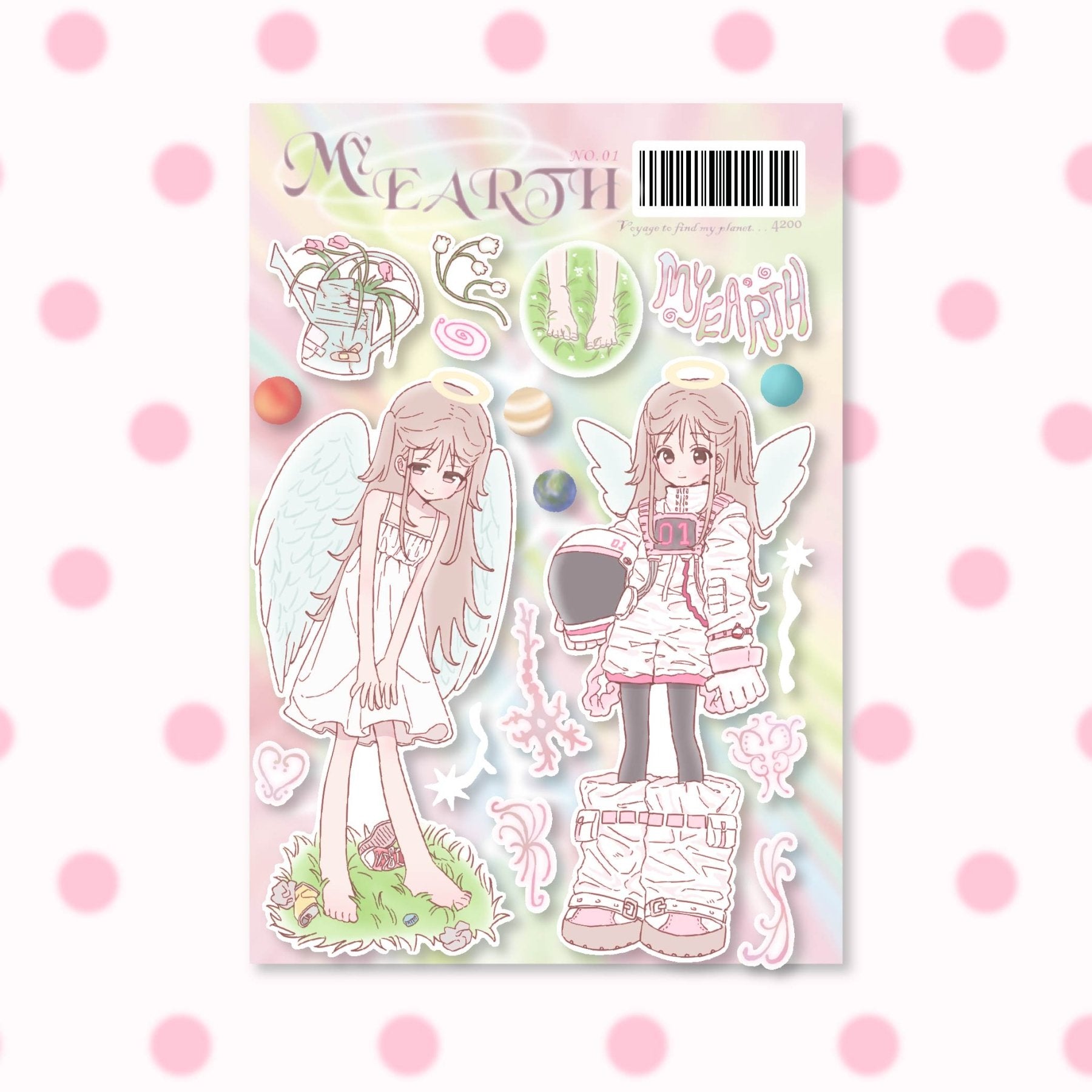 [RC14] NEW Rico Maru 'My Earth' Sticker Sheet -Rico Maru__korean_sticker_stationery