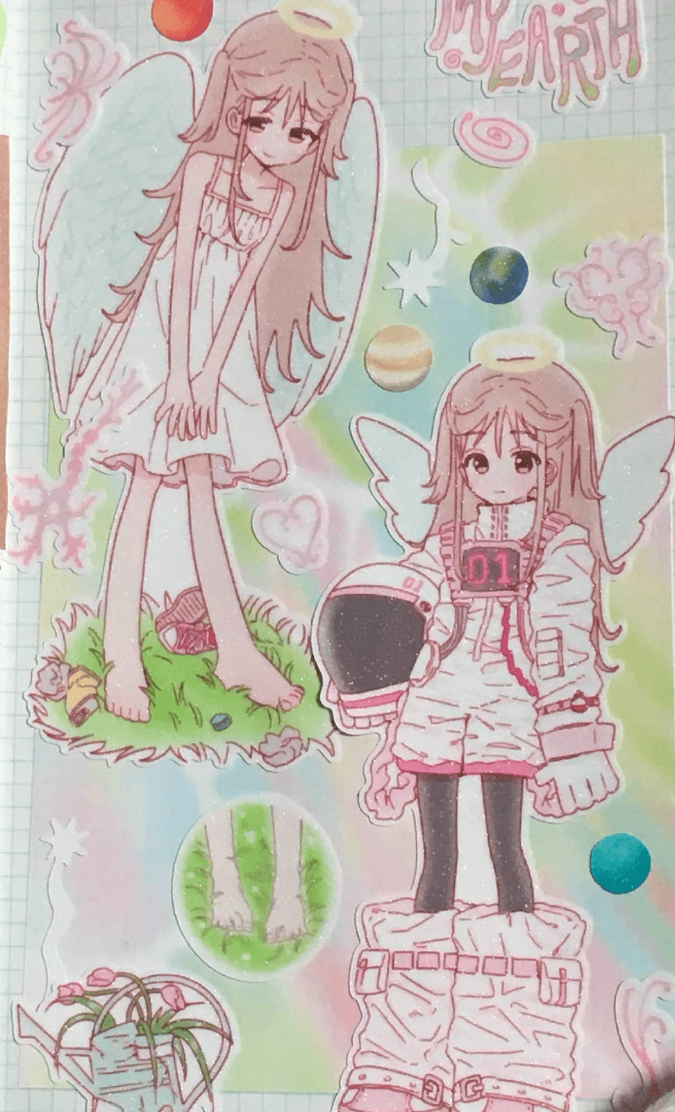[RC14] NEW Rico Maru 'My Earth' Sticker Sheet -Rico Maru__korean_sticker_stationery