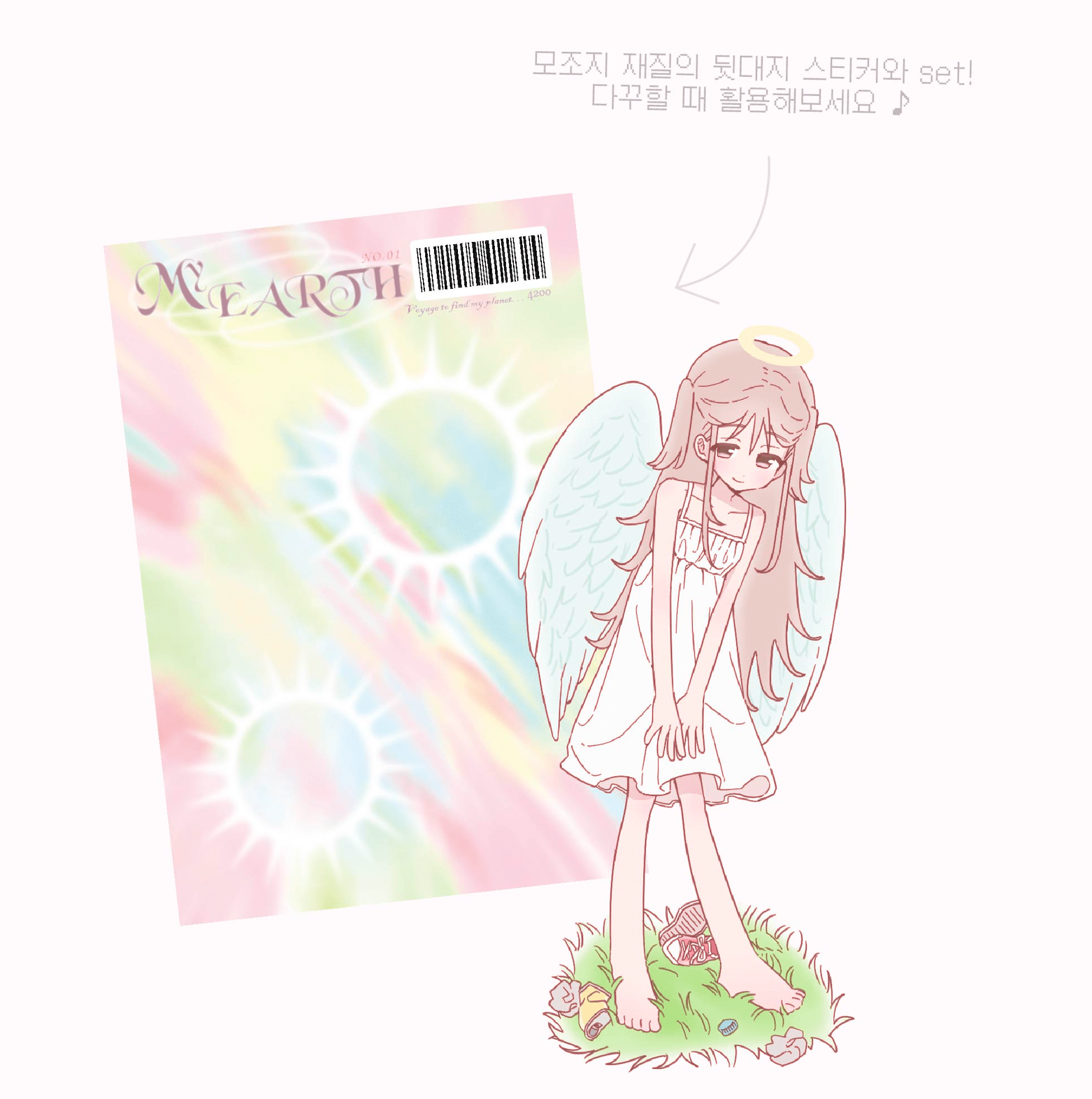 [RC14] NEW Rico Maru 'My Earth' Sticker Sheet -Rico Maru__korean_sticker_stationery