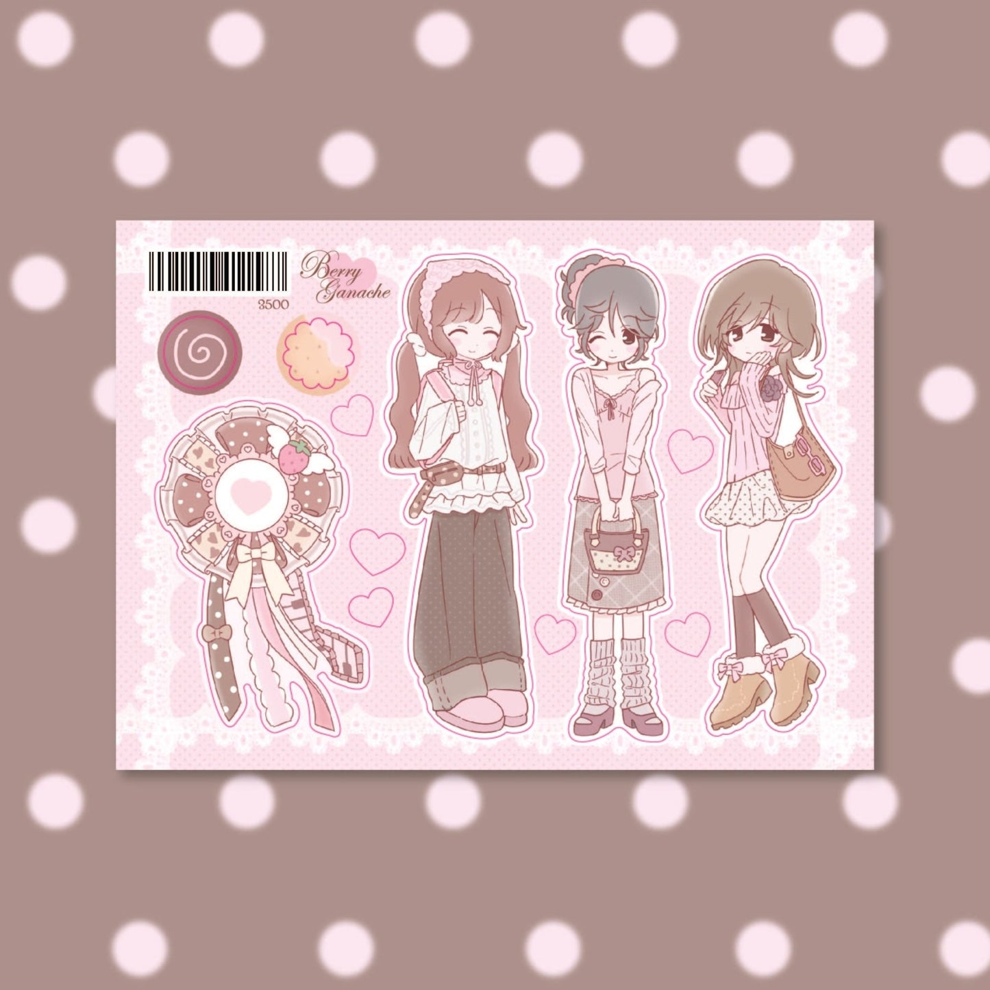 [RC16] NEW Rico Maru 'Berry Ganache' Sticker Sheet -Rico Maru__korean_sticker_stationery