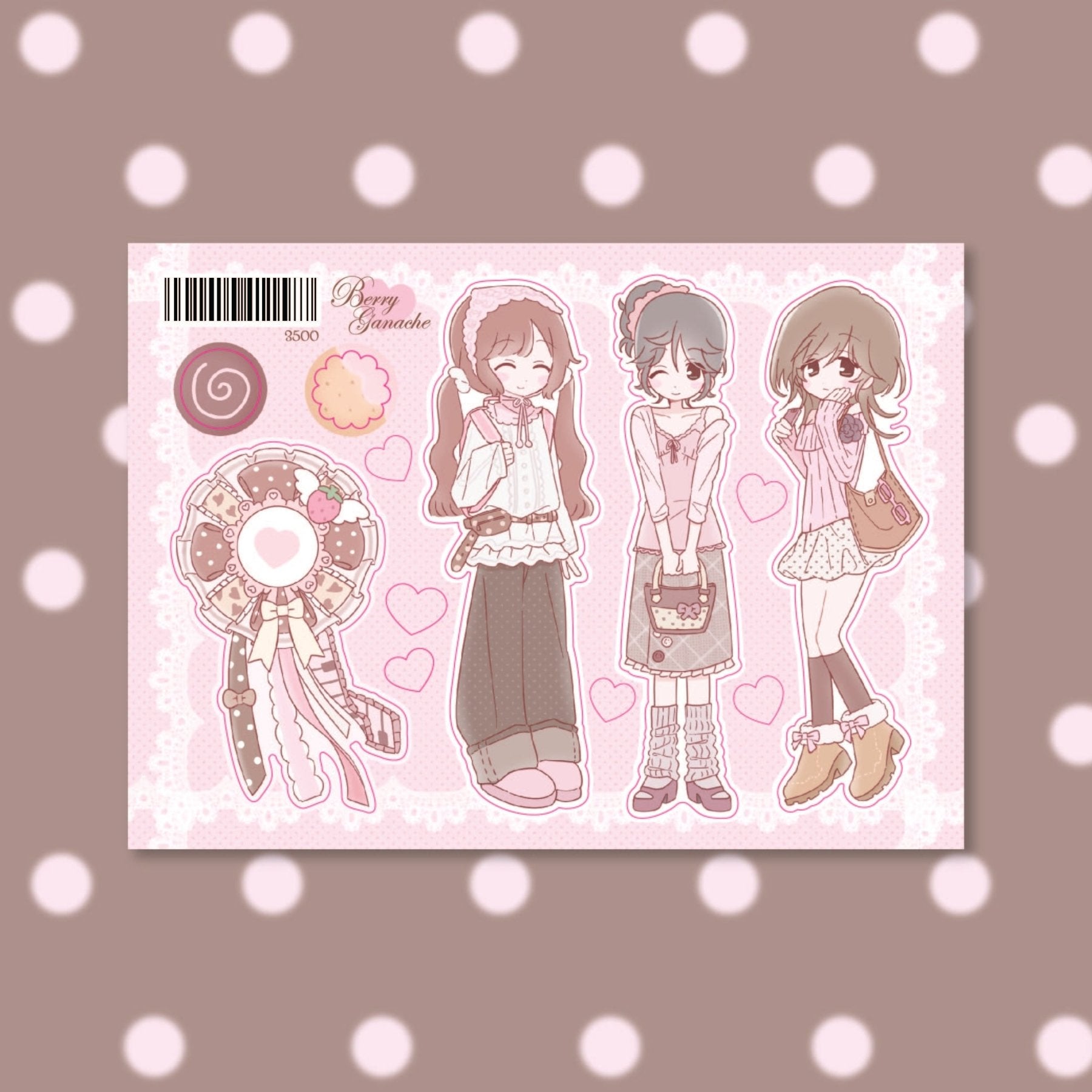 [RC16] NEW Rico Maru 'Berry Ganache' Sticker Sheet -Rico Maru__korean_sticker_stationery