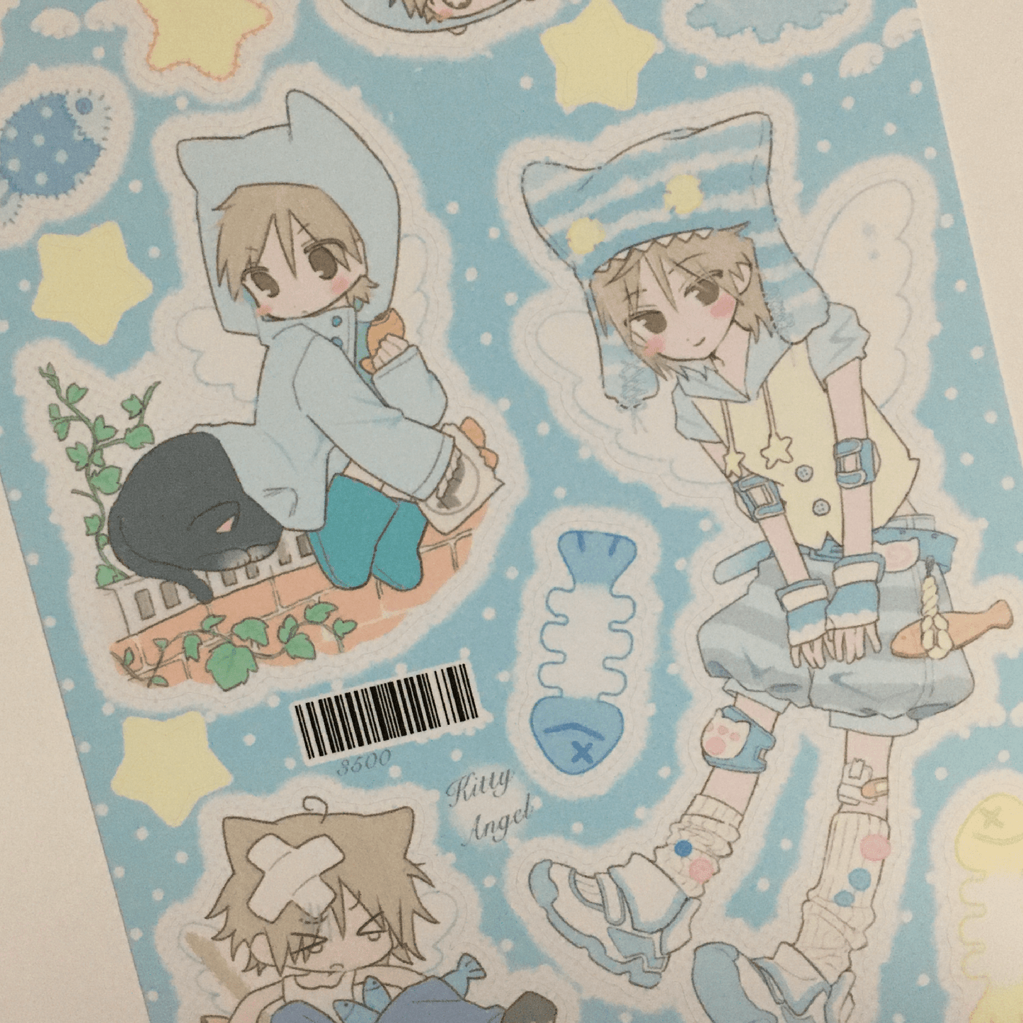 [RC17] NEW Rico Maru 'Kitty Angel' Sticker Sheet -Rico Maru__korean_sticker_stationery