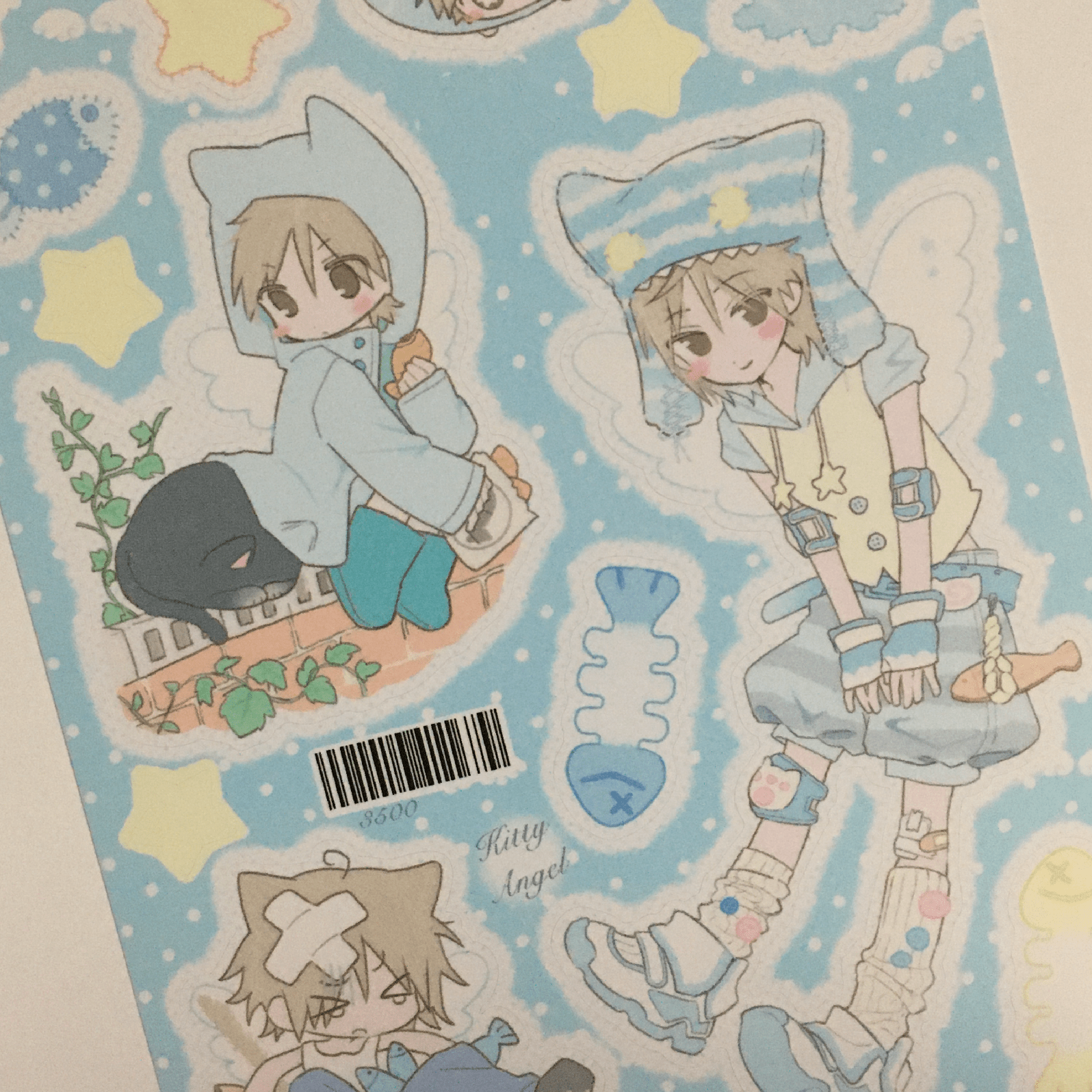 [RC17] NEW Rico Maru 'Kitty Angel' Sticker Sheet -Rico Maru__korean_sticker_stationery