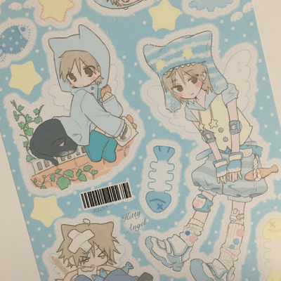 [RC17] NEW Rico Maru 'Kitty Angel' Sticker Sheet -Rico Maru__korean_sticker_stationery