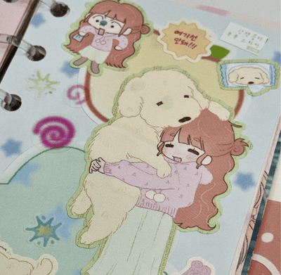 [RC22] NEW Rico Maru 'I Love Going on a Walk' Sticker Sheets -Rico Maru__korean_sticker_stationery