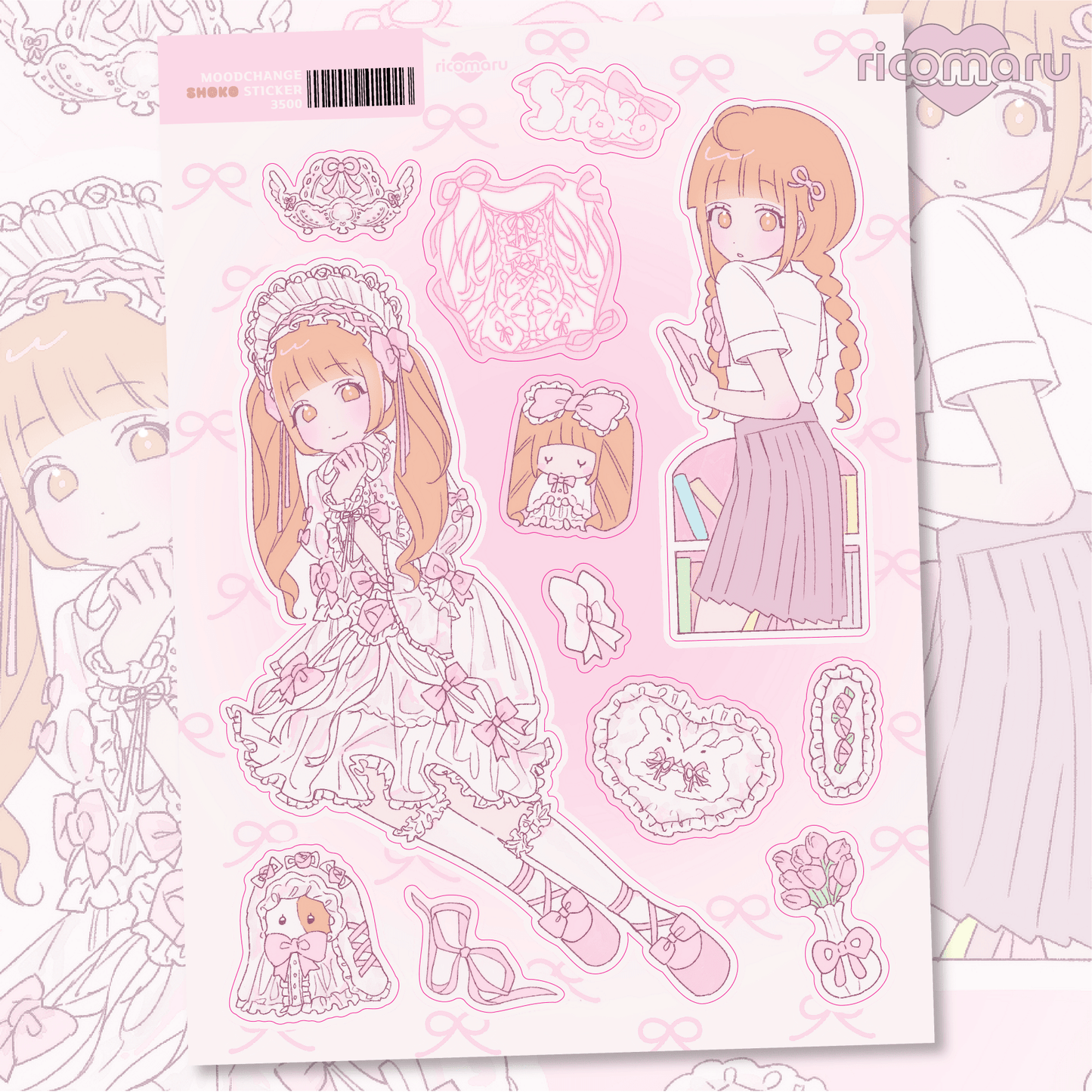 [RC23] NEW Rico Maru 'Mood Change' Sticker Sheets -Rico Maru__korean_sticker_stationery