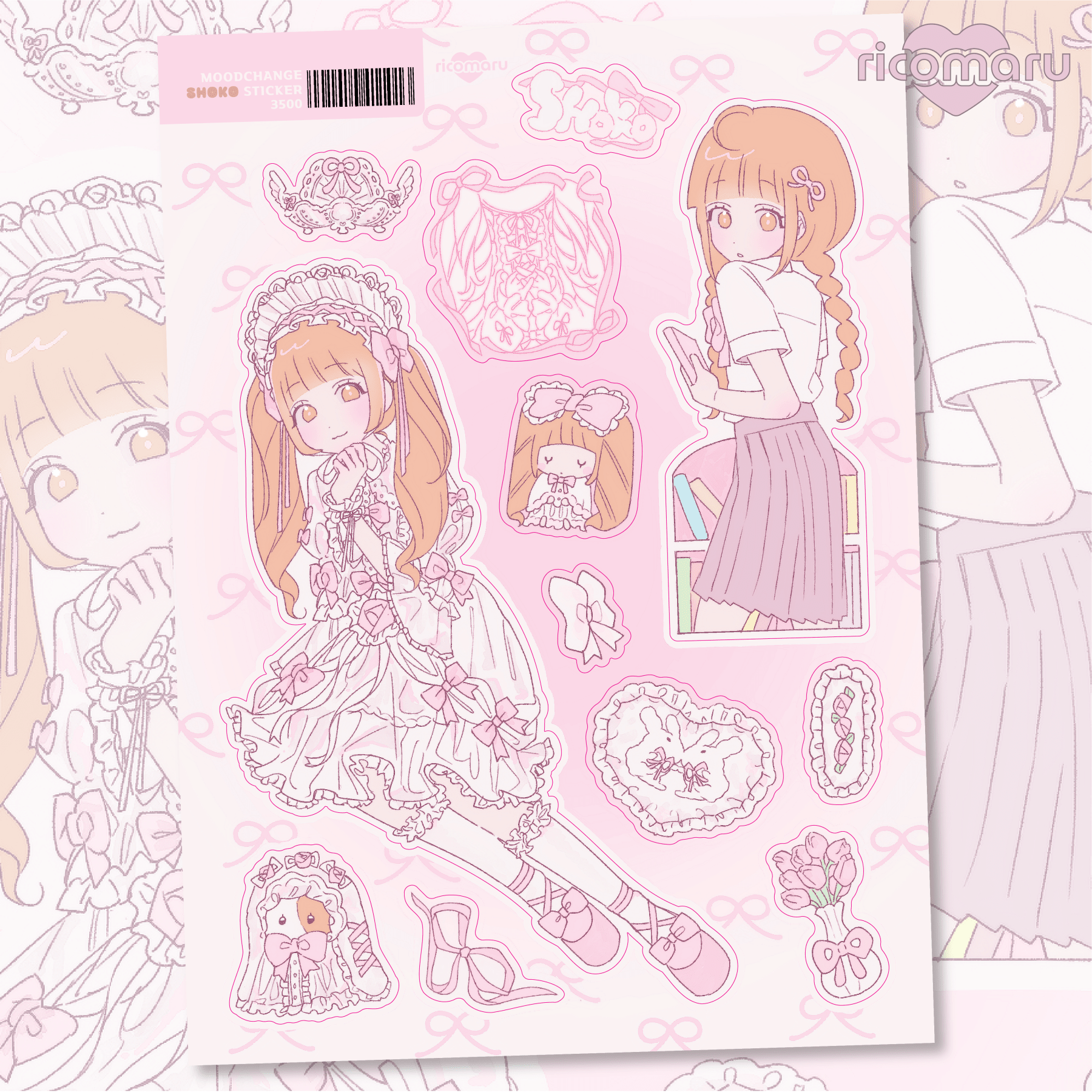 [RC23] NEW Rico Maru 'Mood Change' Sticker Sheets -Rico Maru__korean_sticker_stationery