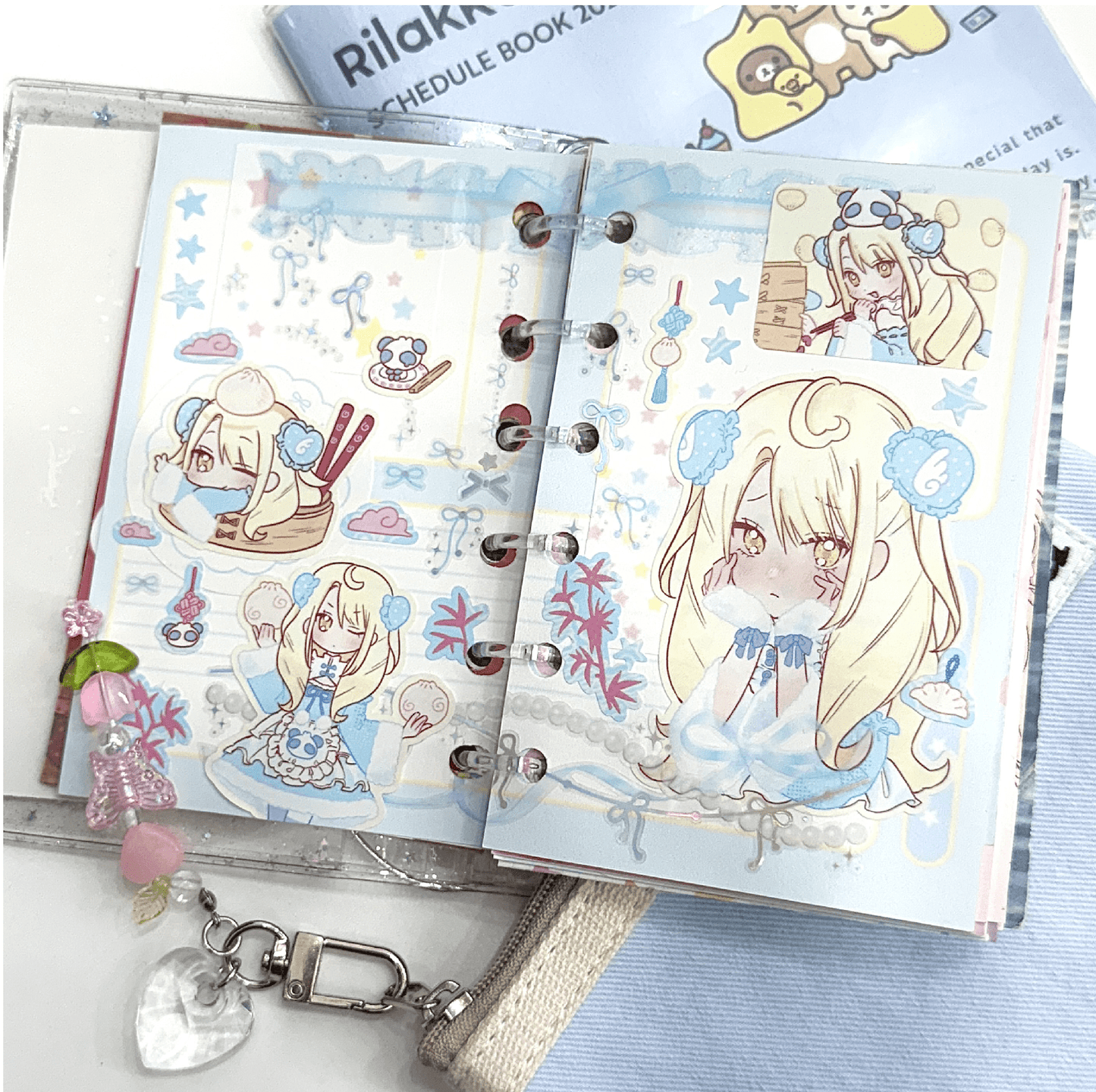 [RC24] NEW Rico Maru 'Love Bao Pink/Blue' Sticker Sheets (options) -Rico Maru_RC24S2 - Blue (Lemon Cream)_korean_sticker_stationery