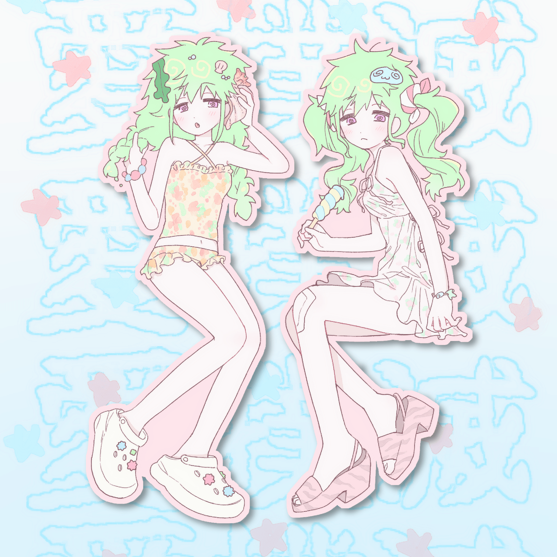 [RC26] NEW Rico Maru 'Summer Be Gone!' Sticker Flake Set -Rico Maru__korean_sticker_stationery