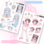 [RC29] NEW Rico Maru 'Maid Pong Pong Blue/Pink) Sticker Sheet (options) -Rico Maru_RC29S1 - Blue_korean_sticker_stationery