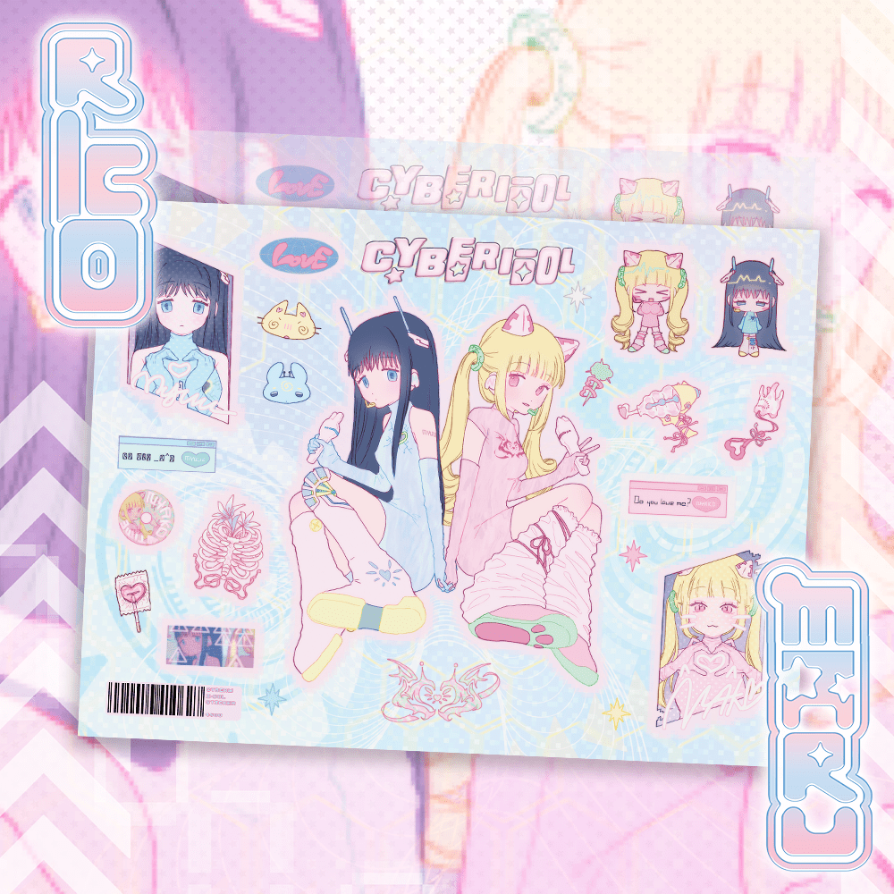 [RC31] NEW Rico Maru 'Cyber Idol' Big Sticker Sheet -Rico Maru__korean_sticker_stationery