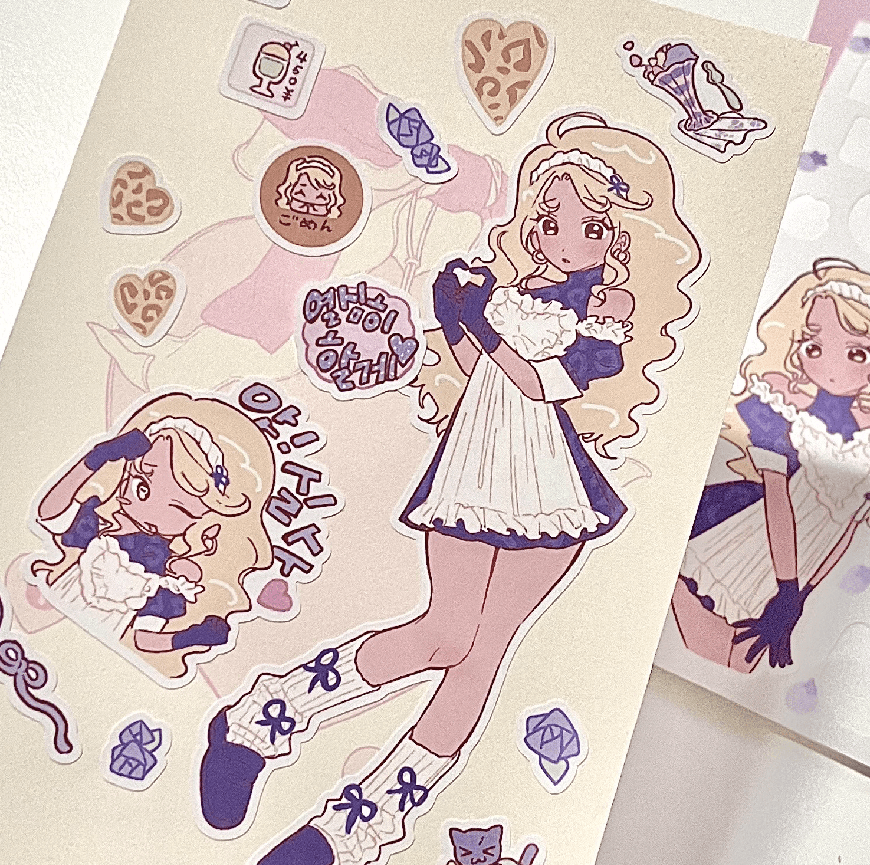 [RC34] NEW Rico Maru 'Shine/Rosey Paradise' Sticker Sheet (options) -Rico Maru_RC34S1 - Shine (Blueberry)_korean_sticker_stationery