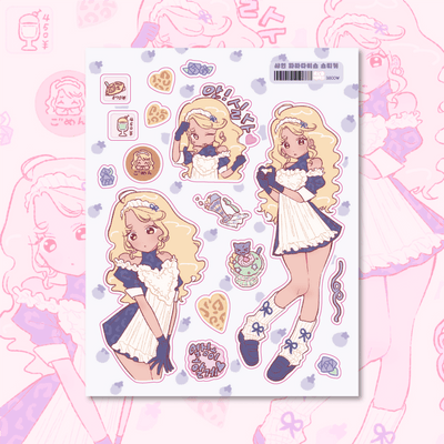 [RC34] NEW Rico Maru 'Shine/Rosey Paradise' Sticker Sheet (options) -Rico Maru_RC34S1 - Shine (Blueberry)_korean_sticker_stationery