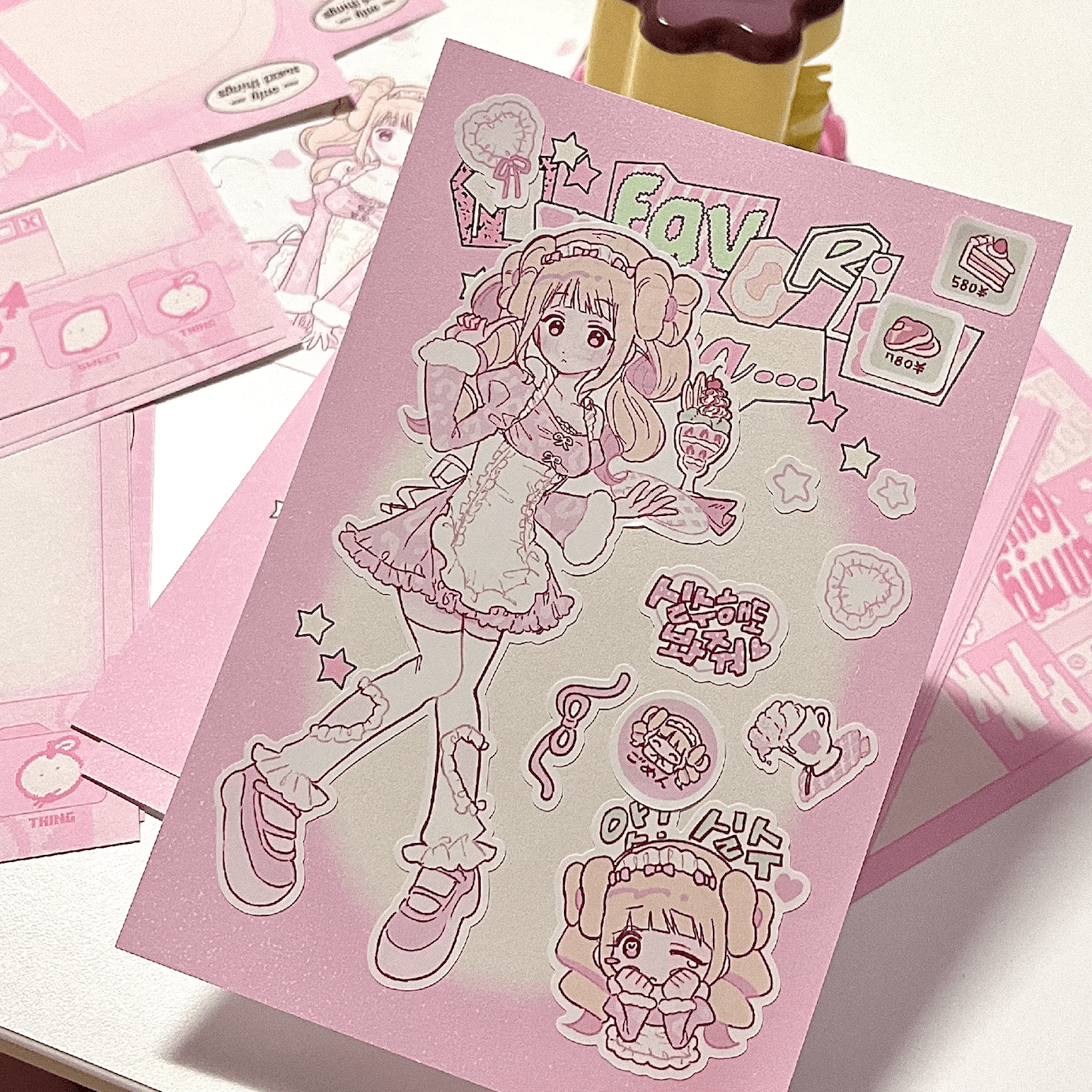 [RC34] NEW Rico Maru 'Shine/Rosey Paradise' Sticker Sheet (options) -Rico Maru_RC34S2 - Rosey (Strawberry)_korean_sticker_stationery