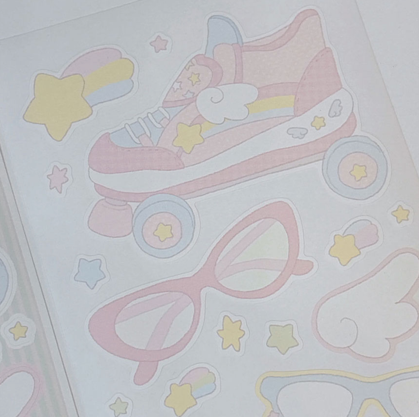[RY10] Rayeon Fancy 'Girls' Sticker Sheet Pack (Pack/Singles) - Rayeon Fancy_RY10S3 - Glasses & Rollerblade_korean_sticker_stationery