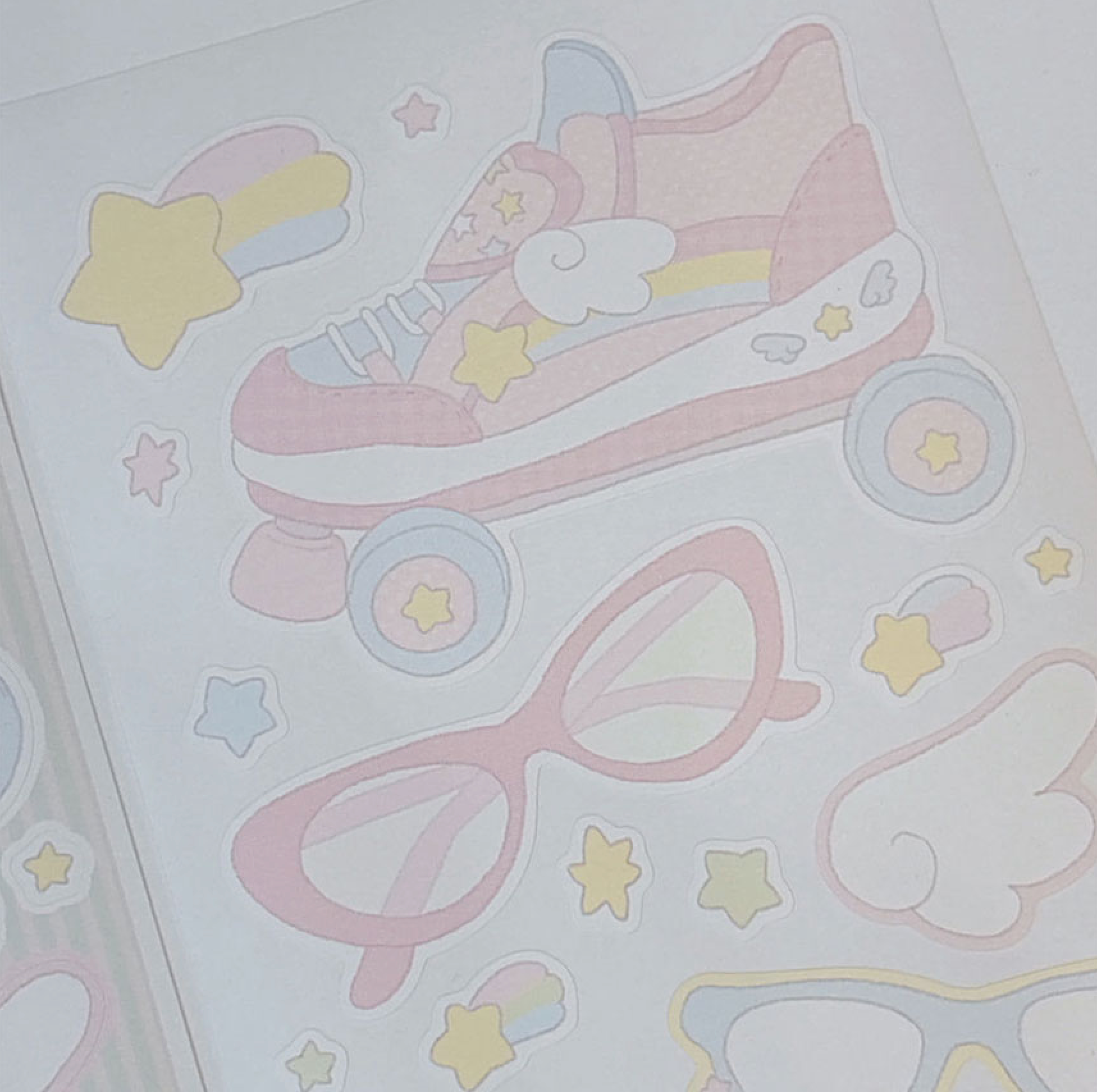 [RY10] Rayeon Fancy 'Girls' Sticker Sheet Pack (Pack/Singles) - Rayeon Fancy_RY10S3 - Glasses & Rollerblade_korean_sticker_stationery