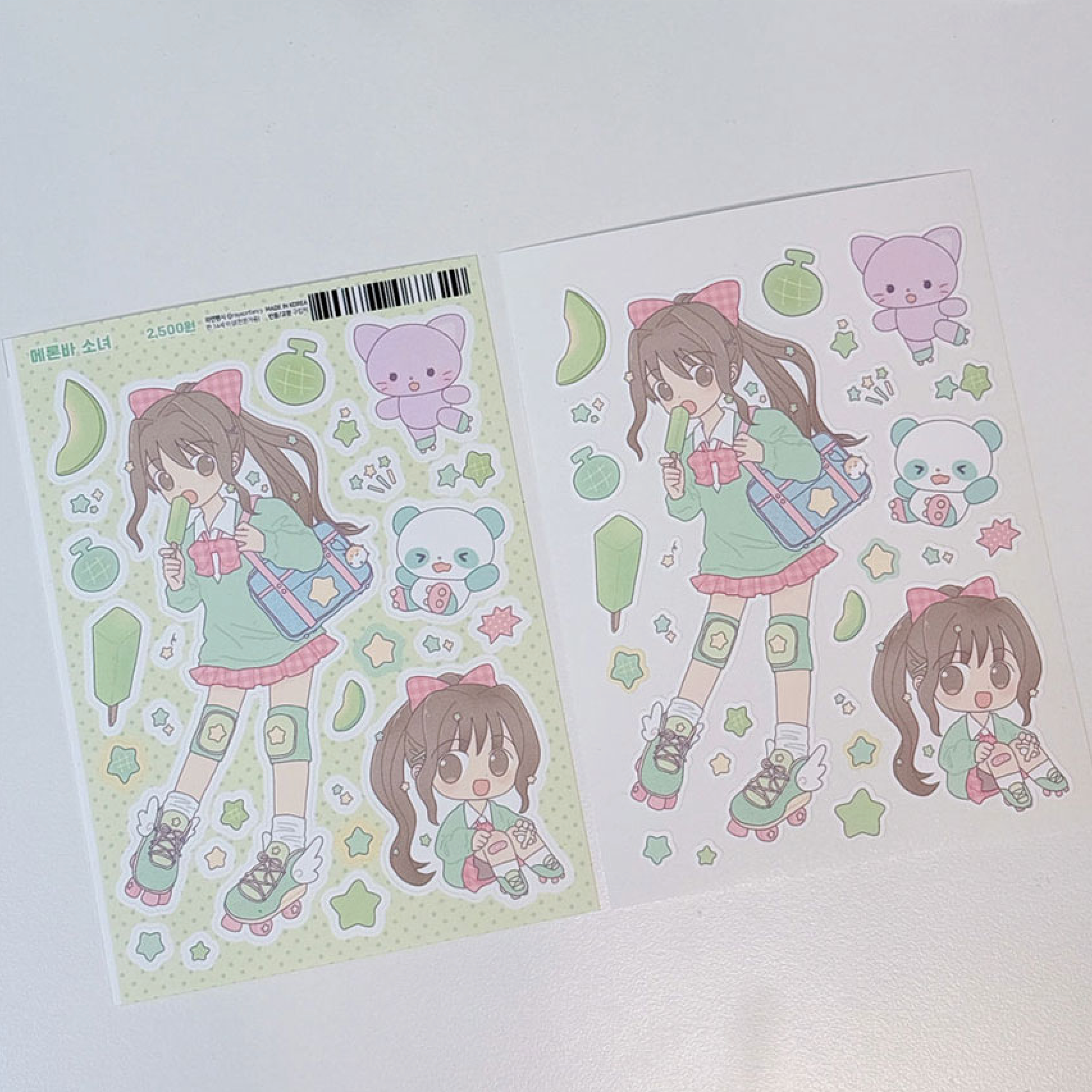 [RY10] Rayeon Fancy 'Girls' Sticker Sheet Pack (Pack/Singles) - Rayeon Fancy_RY10S1 - Melon Bar Girl_korean_sticker_stationery