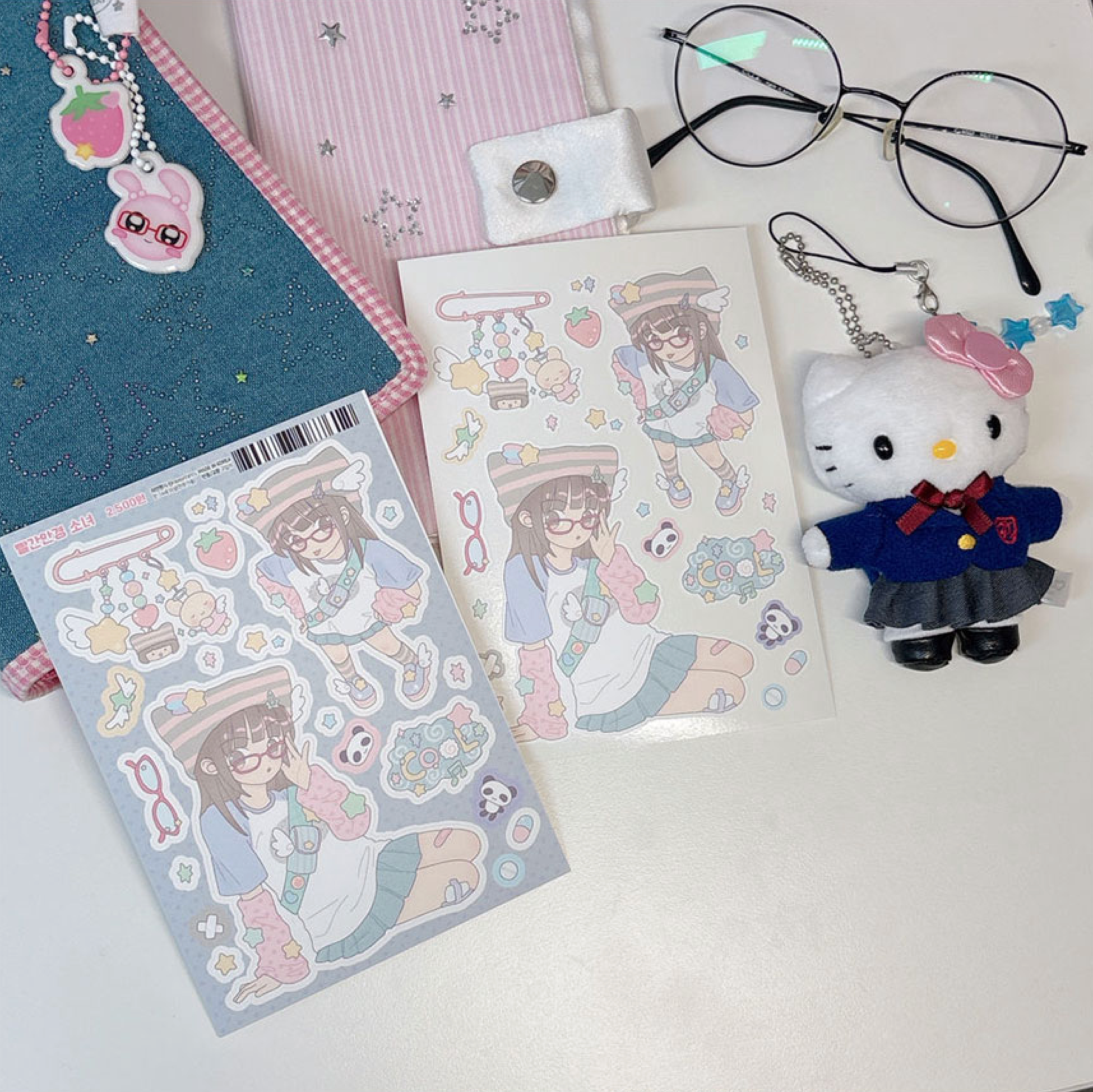 [RY10] Rayeon Fancy 'Girls' Sticker Sheet Pack (Pack/Singles) - Rayeon Fancy_RY10S1 - Melon Bar Girl_korean_sticker_stationery