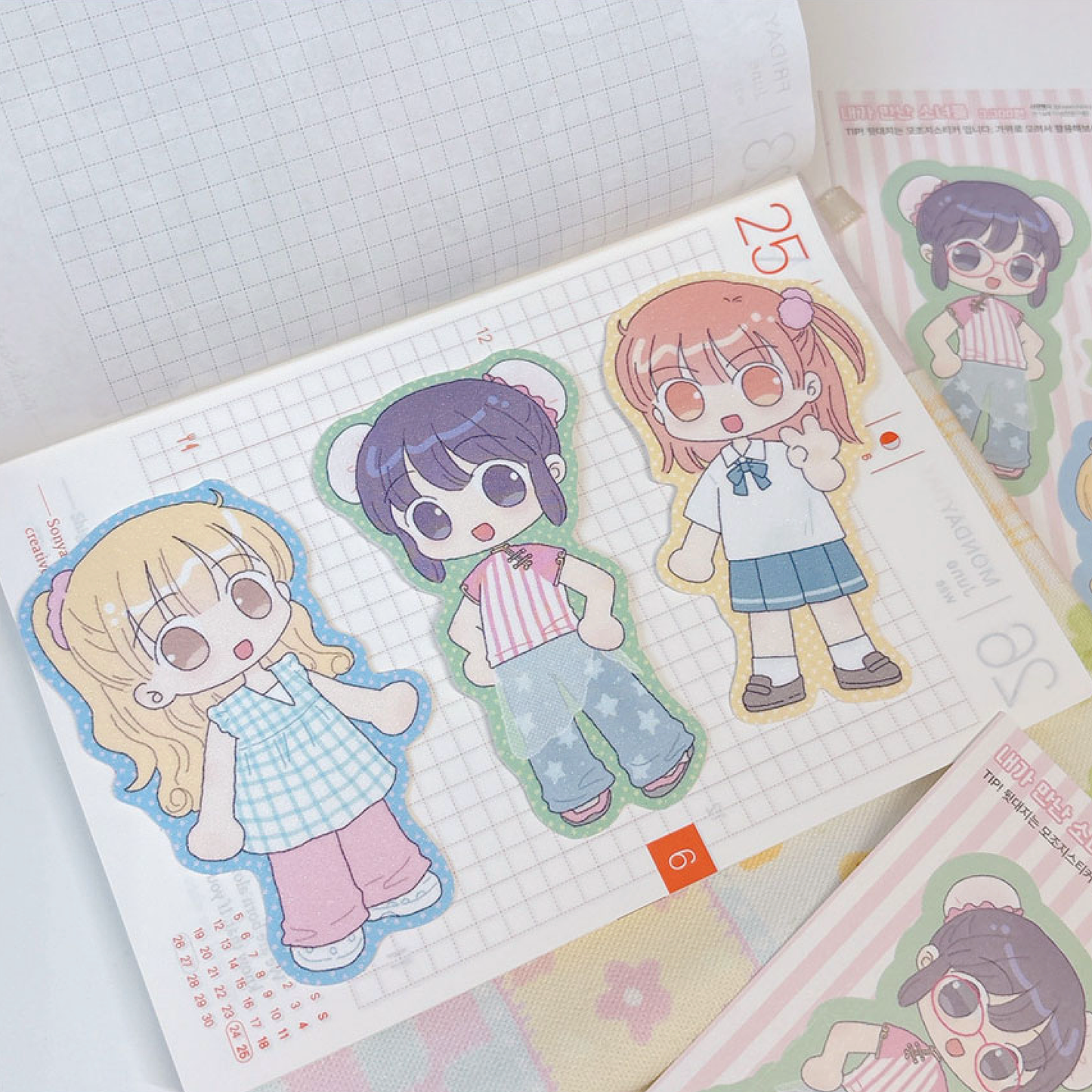 [RY22] Rayeon Fancy 'Girls That I Met' Sand Glitter Clear Sticker Flakes - Rayeon Fancy__korean_sticker_stationery