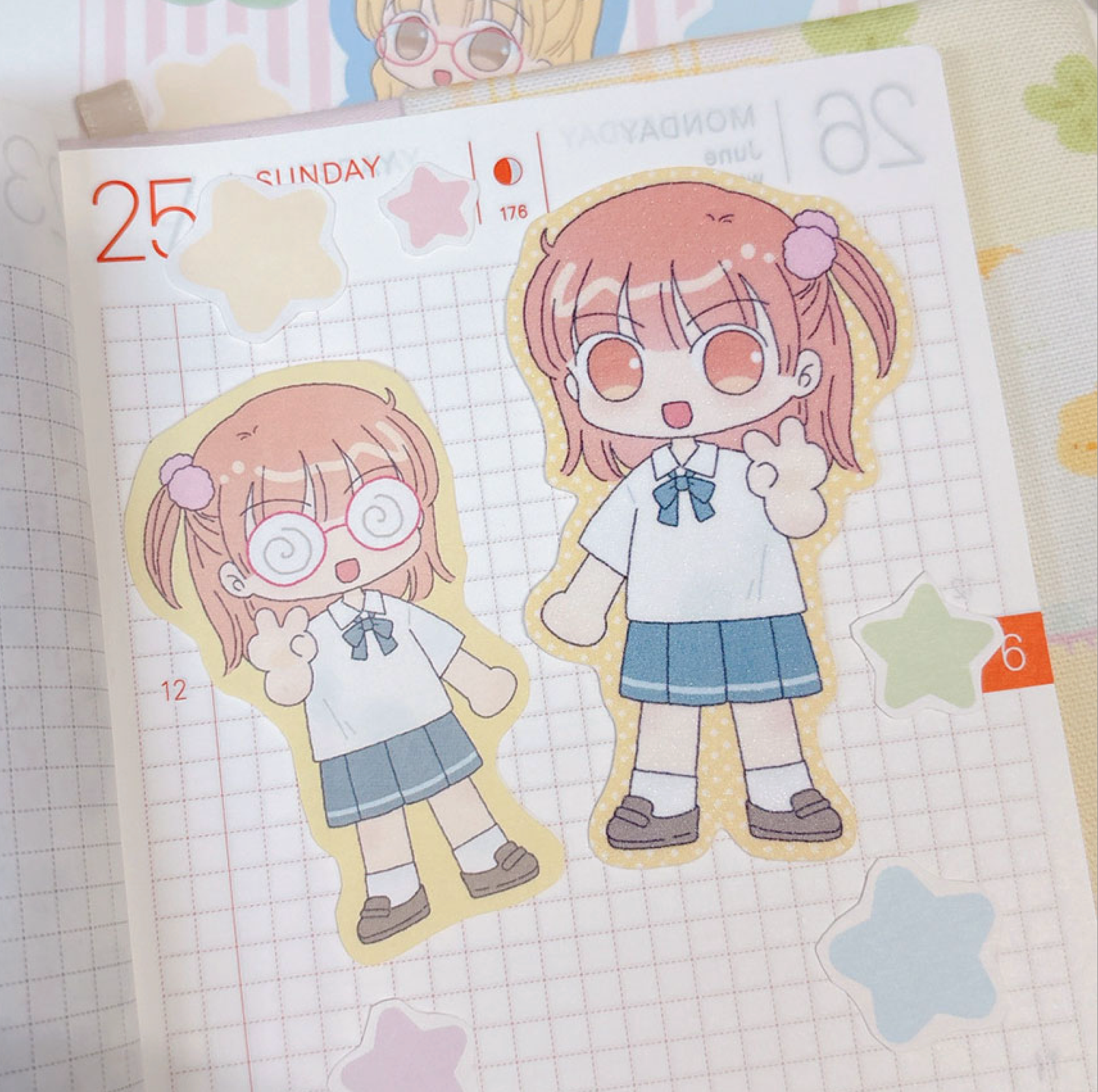 [RY22] Rayeon Fancy 'Girls That I Met' Sand Glitter Clear Sticker Flakes - Rayeon Fancy__korean_sticker_stationery