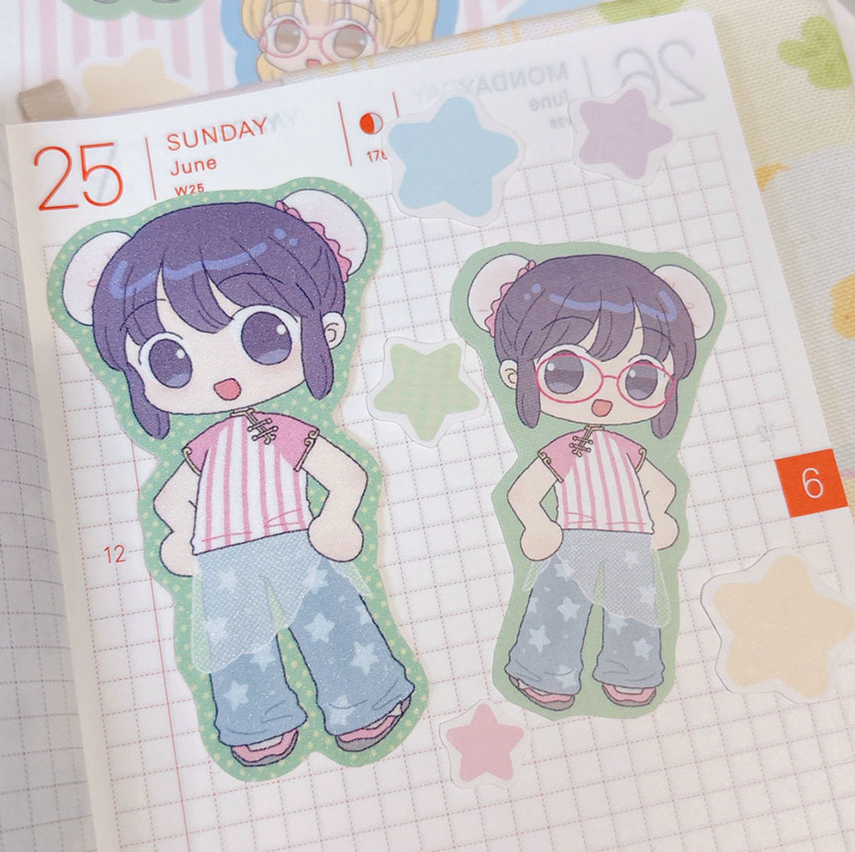 [RY22] Rayeon Fancy 'Girls That I Met' Sand Glitter Clear Sticker Flakes - Rayeon Fancy__korean_sticker_stationery