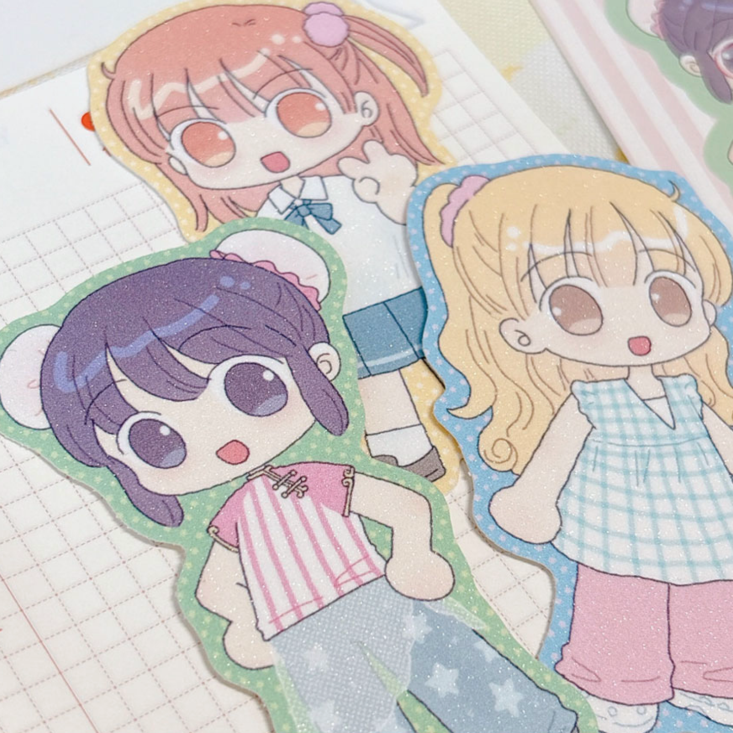 [RY22] Rayeon Fancy 'Girls That I Met' Sand Glitter Clear Sticker Flakes - Rayeon Fancy__korean_sticker_stationery