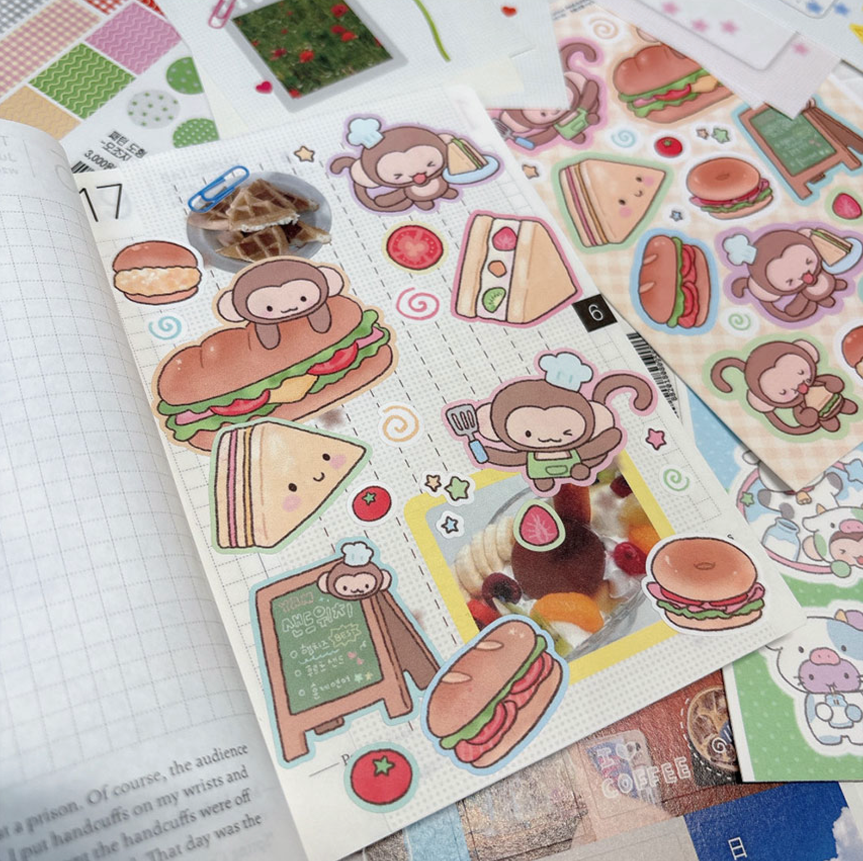 [RY25] Rayeon Fancy 'Sandwich' Matte Sticker Sheet - Rayeon Fancy__korean_sticker_stationery