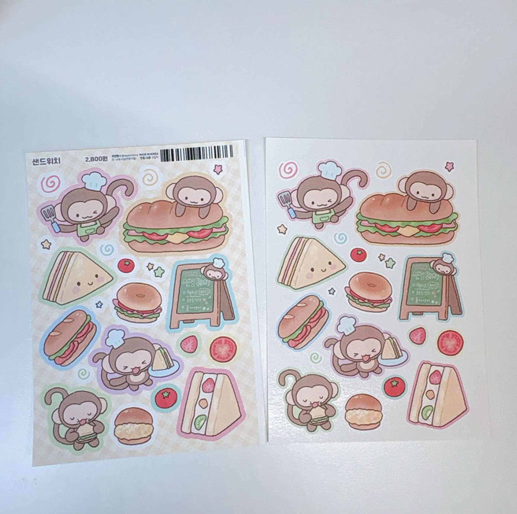 [RY25] Rayeon Fancy 'Sandwich' Matte Sticker Sheet - Rayeon Fancy__korean_sticker_stationery