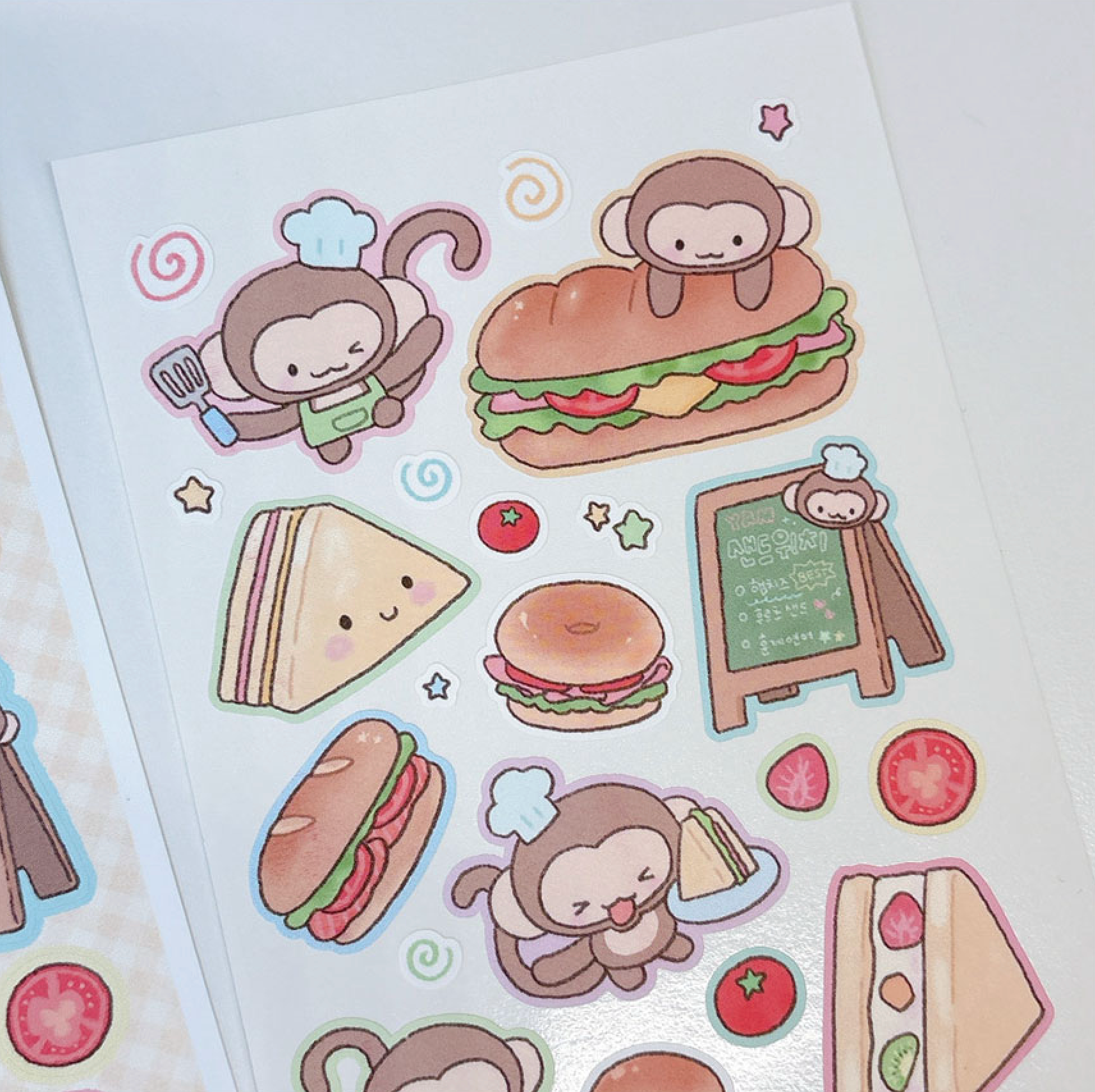 [RY25] Rayeon Fancy 'Sandwich' Matte Sticker Sheet - Rayeon Fancy__korean_sticker_stationery