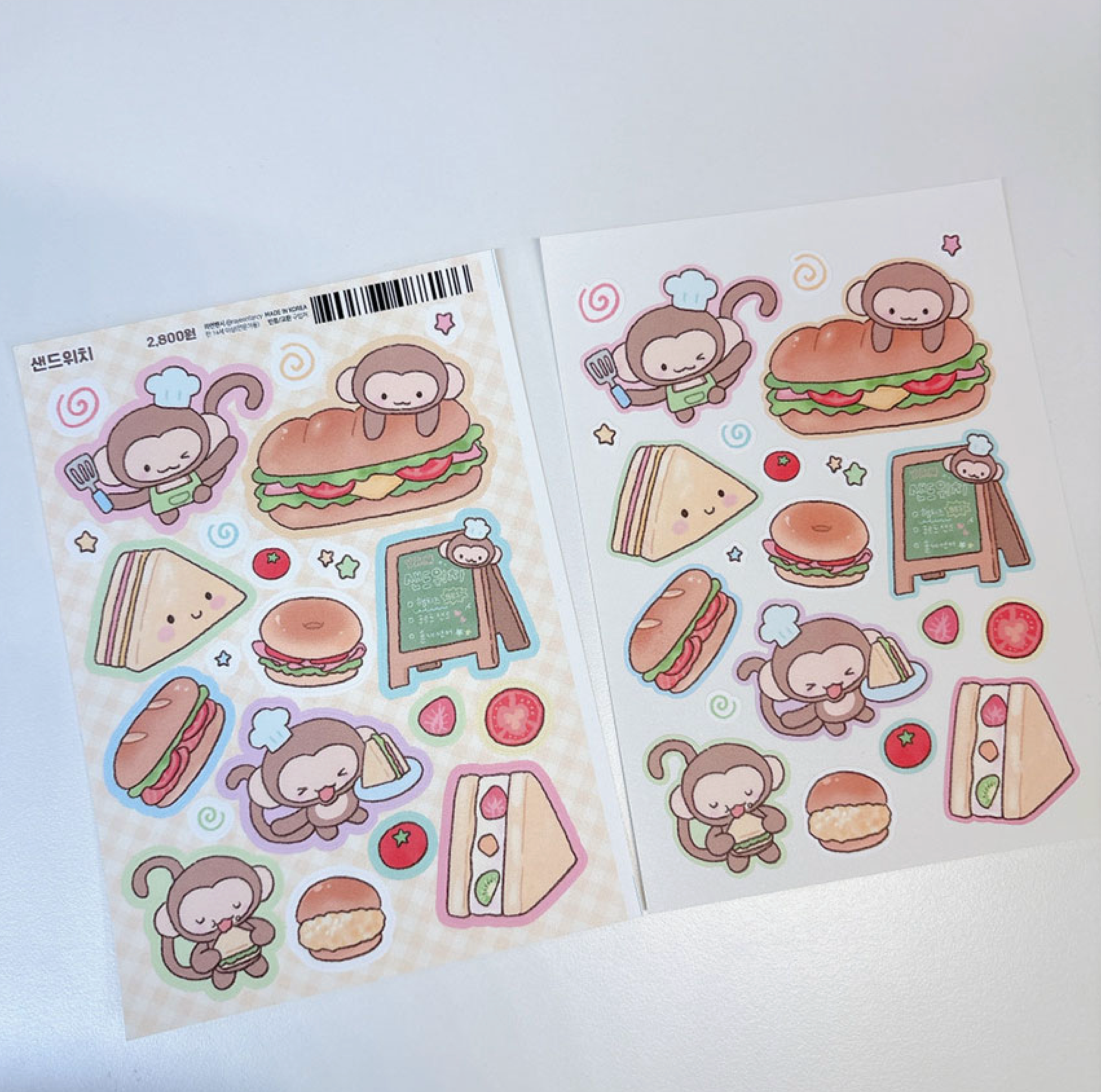 [RY25] Rayeon Fancy 'Sandwich' Matte Sticker Sheet - Rayeon Fancy__korean_sticker_stationery