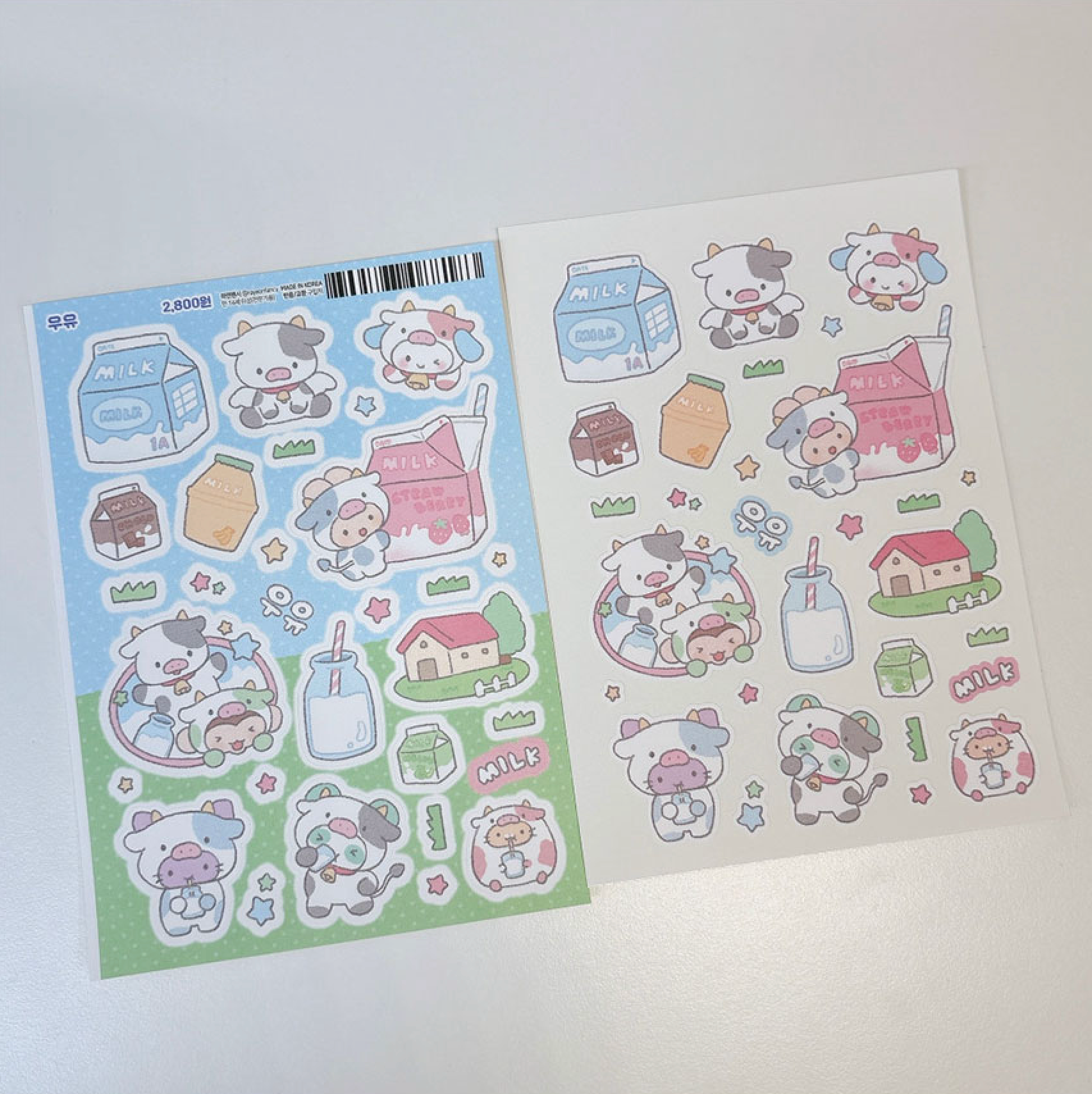 [RY26] Rayeon Fancy 'Milk' Matte Sticker Sheet - Rayeon Fancy__korean_sticker_stationery
