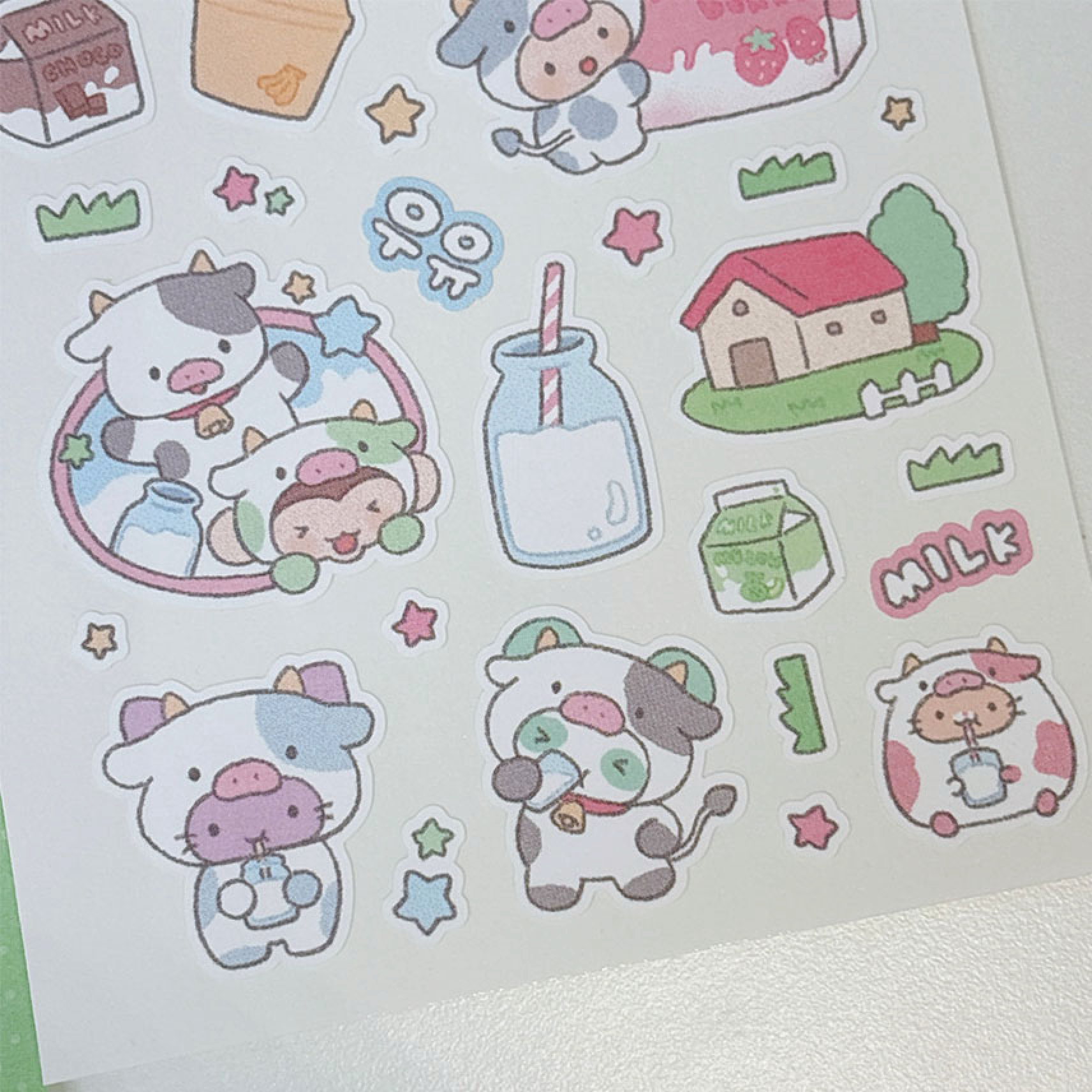 [RY26] Rayeon Fancy 'Milk' Matte Sticker Sheet - Rayeon Fancy__korean_sticker_stationery