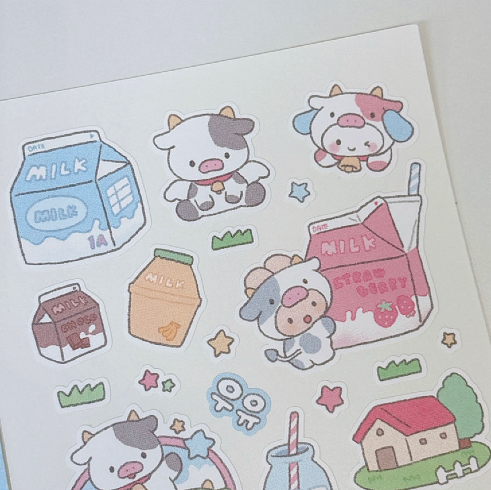 [RY26] Rayeon Fancy 'Milk' Matte Sticker Sheet - Rayeon Fancy__korean_sticker_stationery