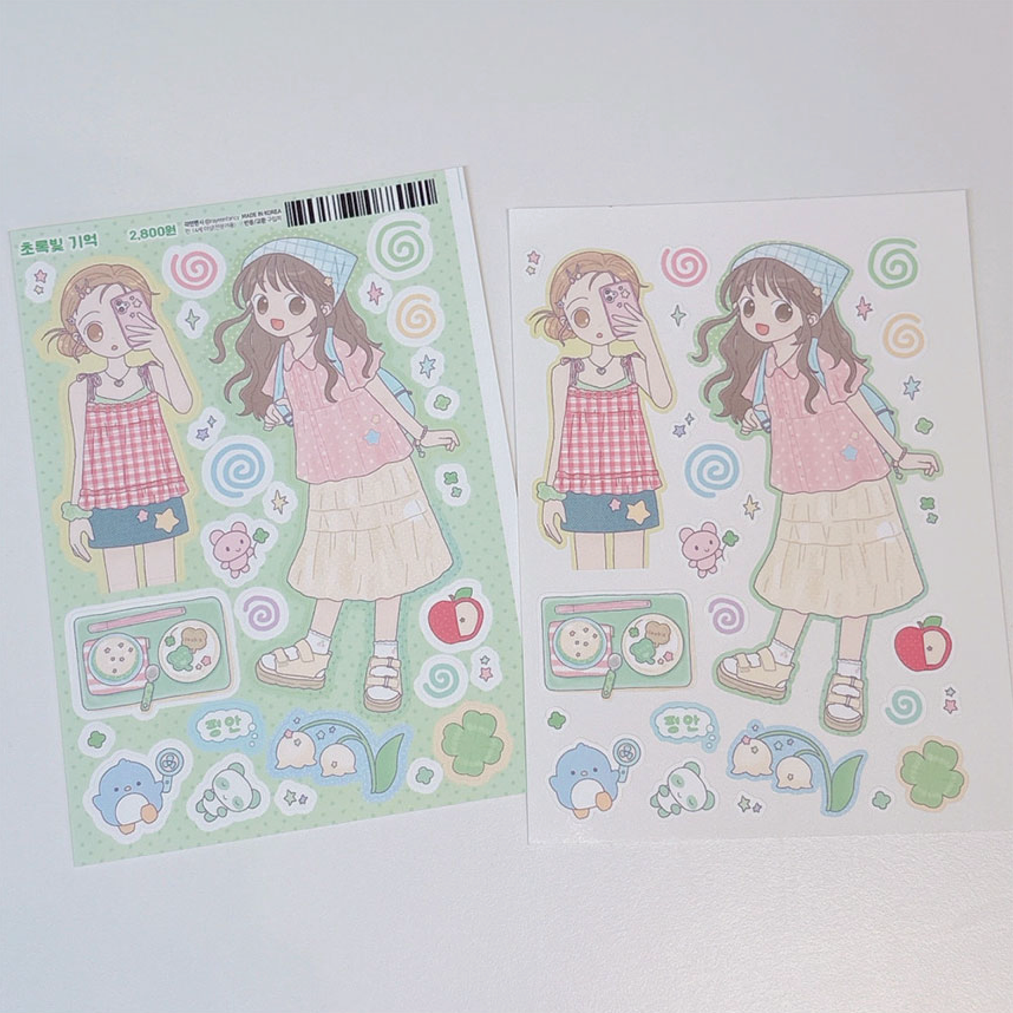 [RY27] Rayeon Fancy 'Green Memory' Matte Sticker Sheet - Rayeon Fancy__korean_sticker_stationery