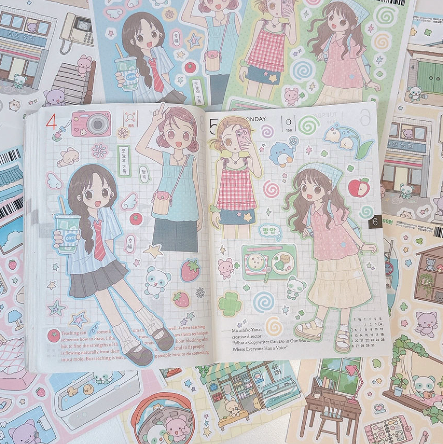 [RY27] Rayeon Fancy 'Green Memory' Matte Sticker Sheet - Rayeon Fancy__korean_sticker_stationery