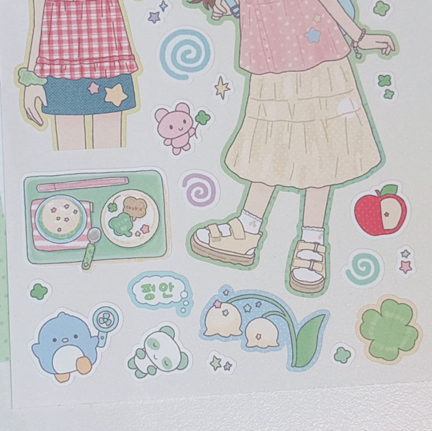 [RY27] Rayeon Fancy 'Green Memory' Matte Sticker Sheet - Rayeon Fancy__korean_sticker_stationery
