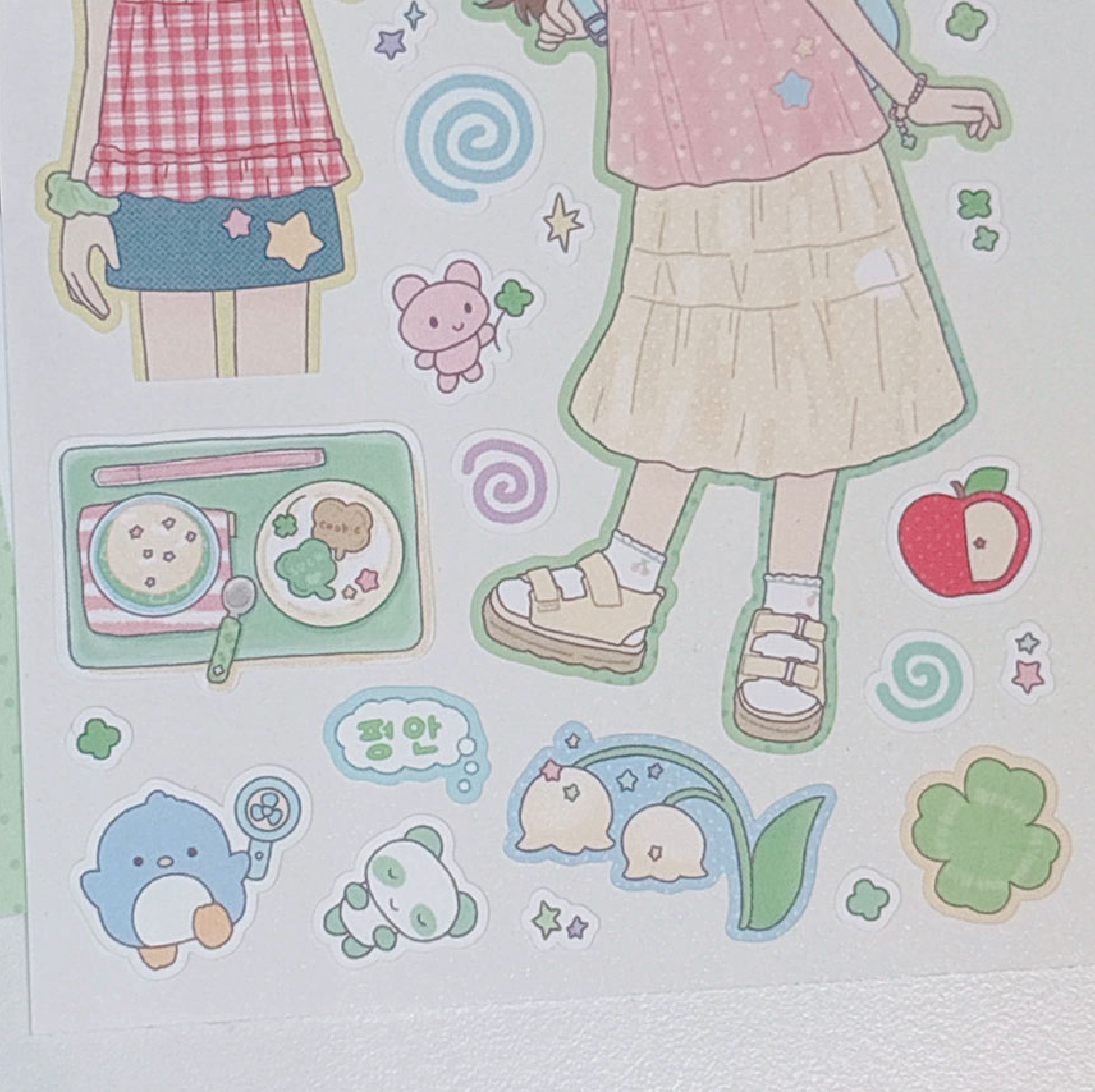 [RY27] Rayeon Fancy 'Green Memory' Matte Sticker Sheet - Rayeon Fancy__korean_sticker_stationery