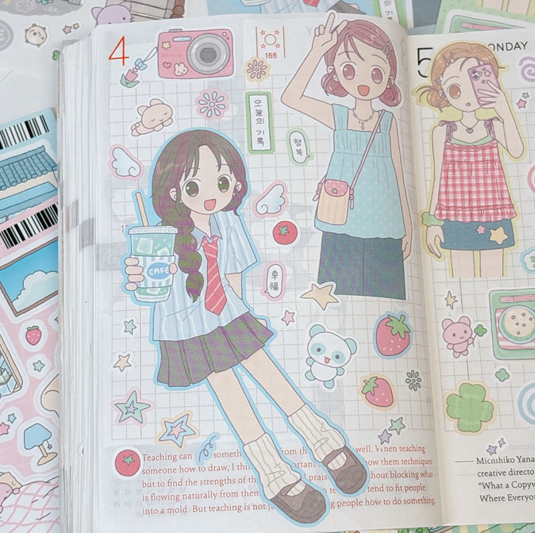 [RY28] Rayeon Fancy 'Blue Excitement' Matte Sticker Sheet - Rayeon Fancy__korean_sticker_stationery