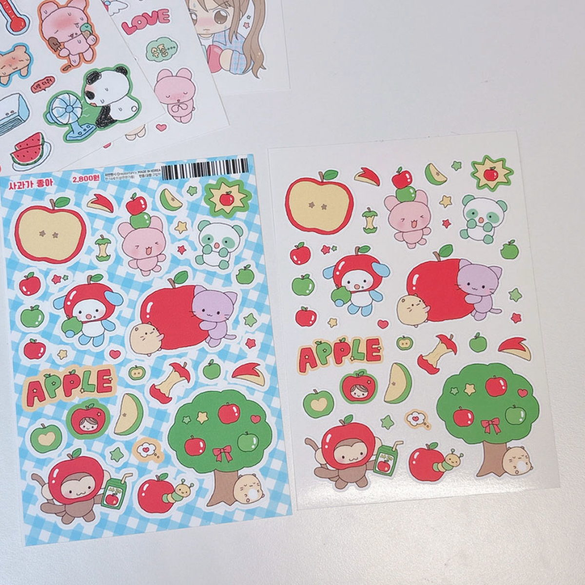 [RY29] Rayeon Fancy 'I Love Apple' Matte Sticker Sheet - Rayeon Fancy__korean_sticker_stationery