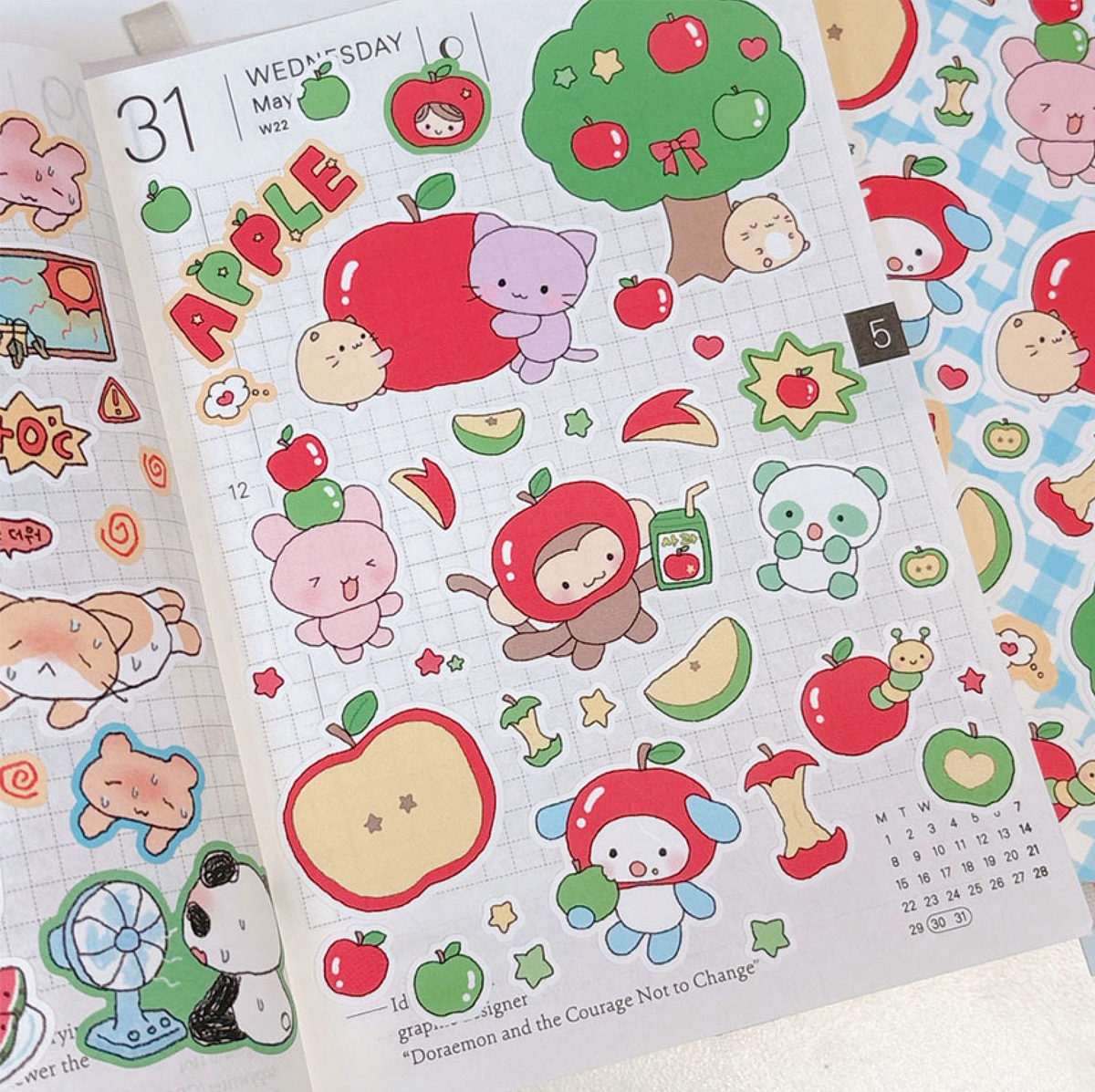[RY29] Rayeon Fancy 'I Love Apple' Matte Sticker Sheet - Rayeon Fancy__korean_sticker_stationery